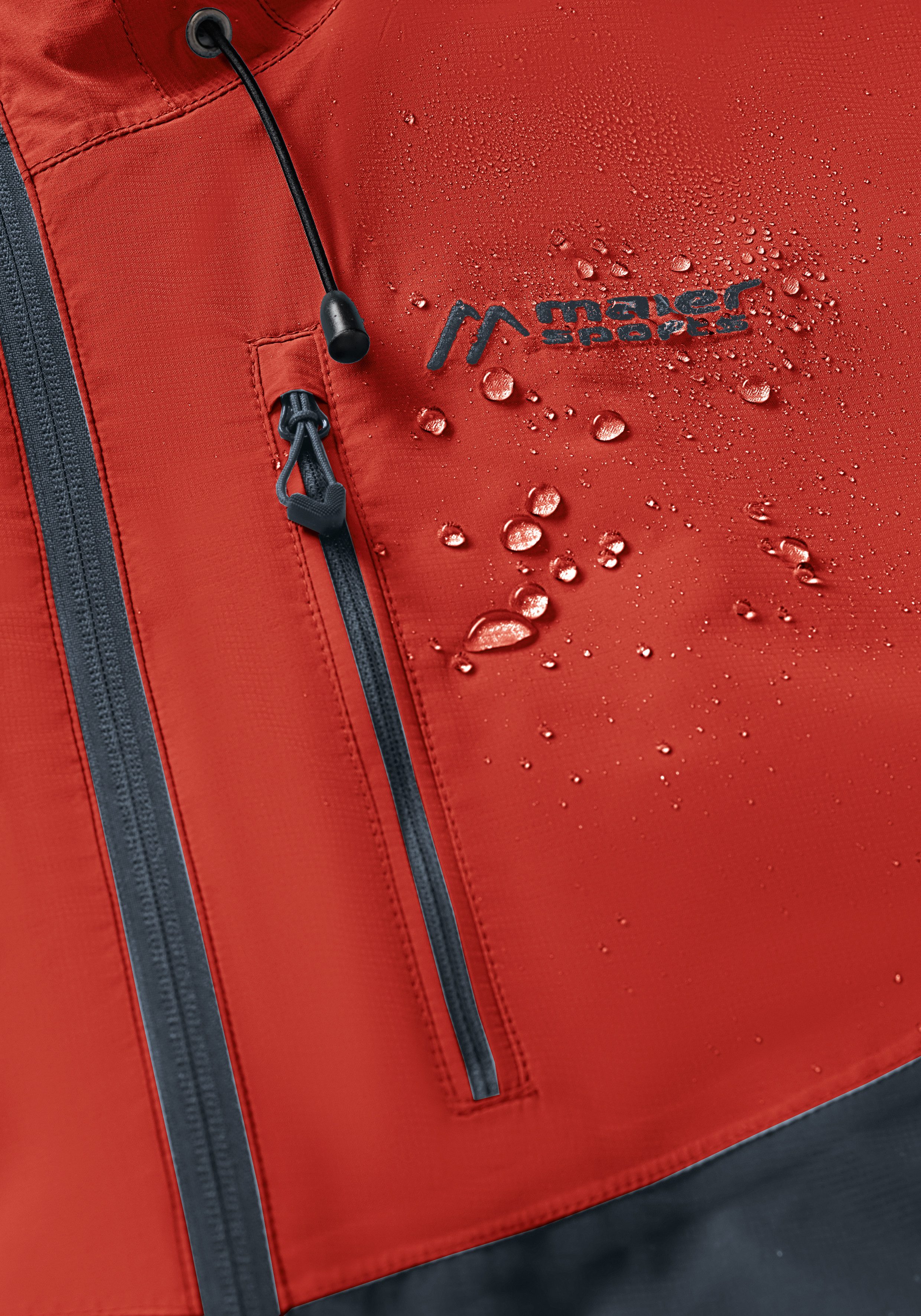 Maier Sports Outdoorjack Schlufterkopf M Heren jacke waterdicht, functionele jas met 3 buitenzakken + binnenzak
