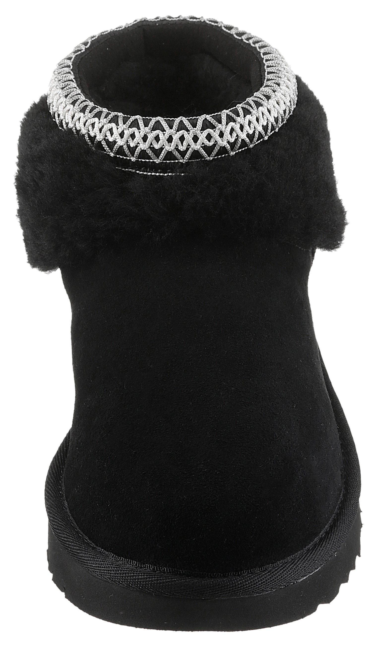 UGG Boots zonder sluiting CLASSIC ULTRA MINI MAXI CURLY winterlaarzen, snowboots met etnische textielband aan de schacht