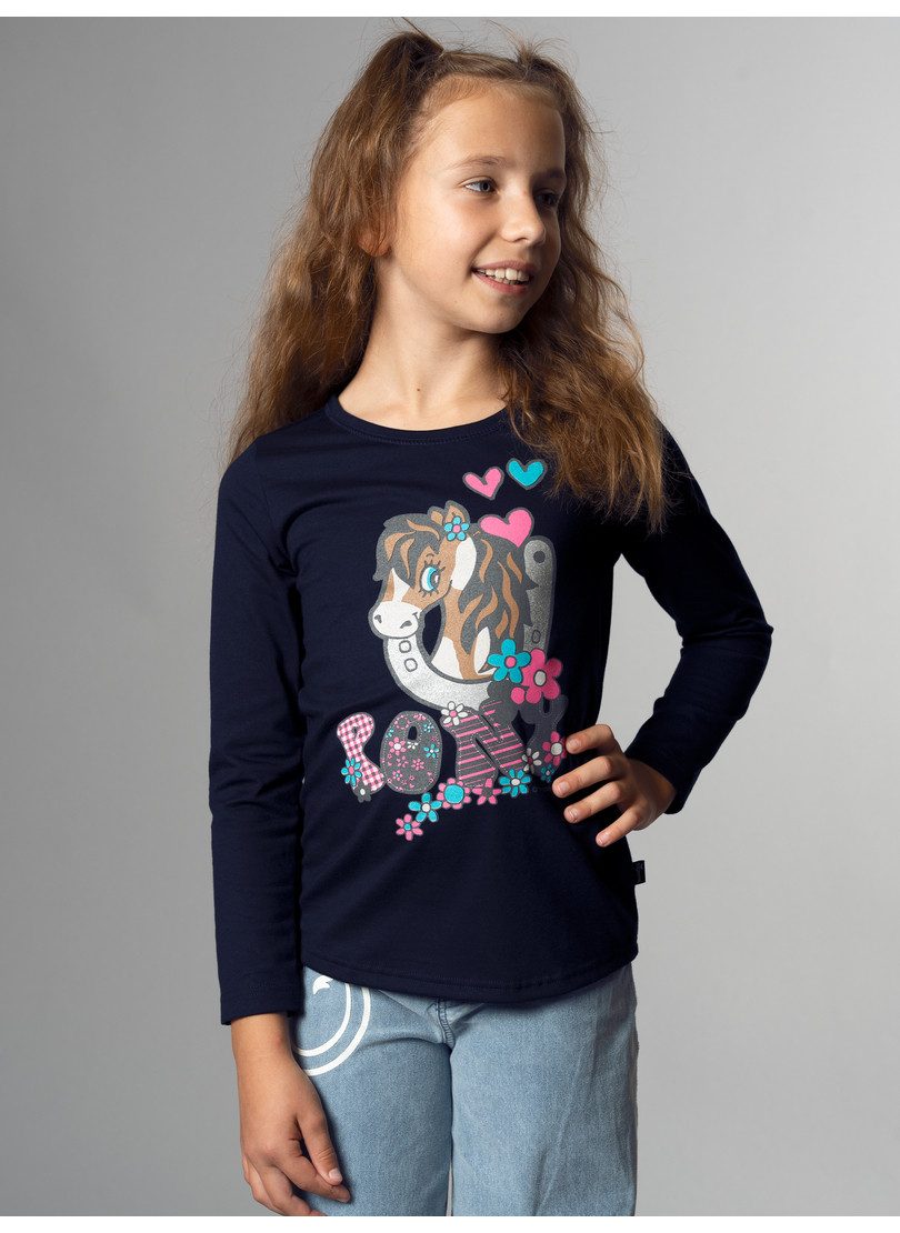 Trigema Longsleeve TRIGEMA langarmshirt met schattige pony print (1-delig)