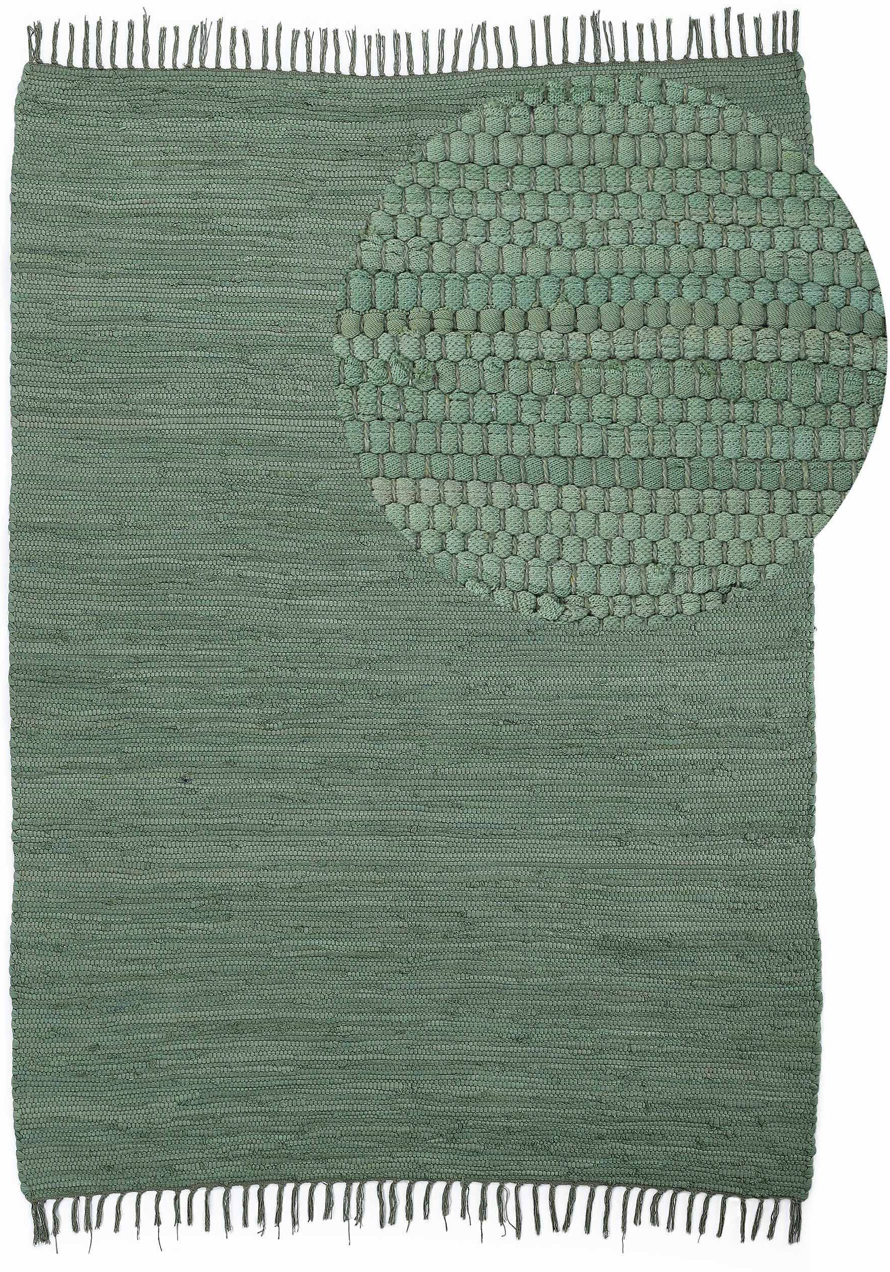 my home Vloerkleed Handgeweven uni, omkeerbaar tapijt Patchwork vloerkleed, puur katoen, handgeweven, effen, met franjes moderne vloerkleden maat 190