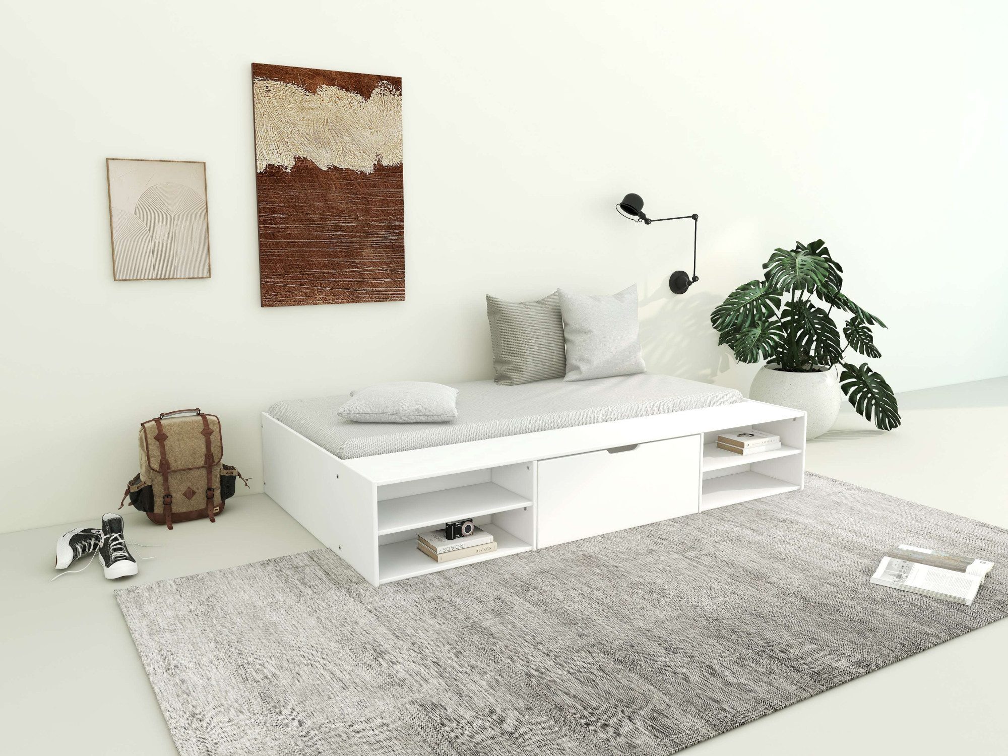 Home affaire Bed Magdala inclusief lattenbodem, veel opbergruimte, brede plank, fsc® gecertificeerd