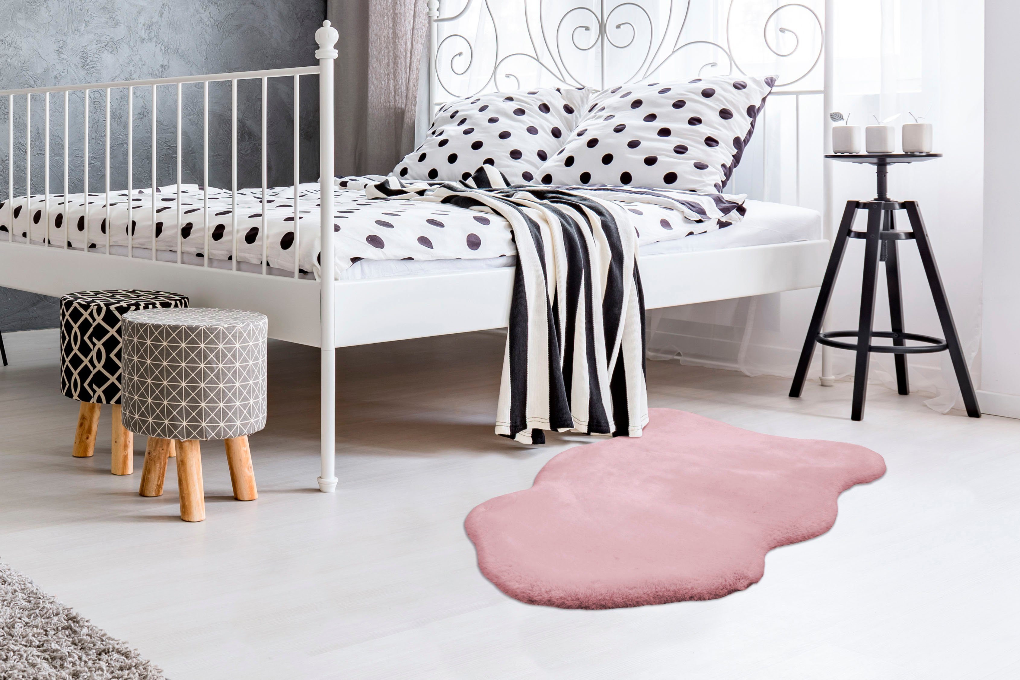Padiro Vachtvloerkleed Rabbit Light Sheepskin 825 zacht bonttapijt-imitaat, slaapkamer, kinderkamer