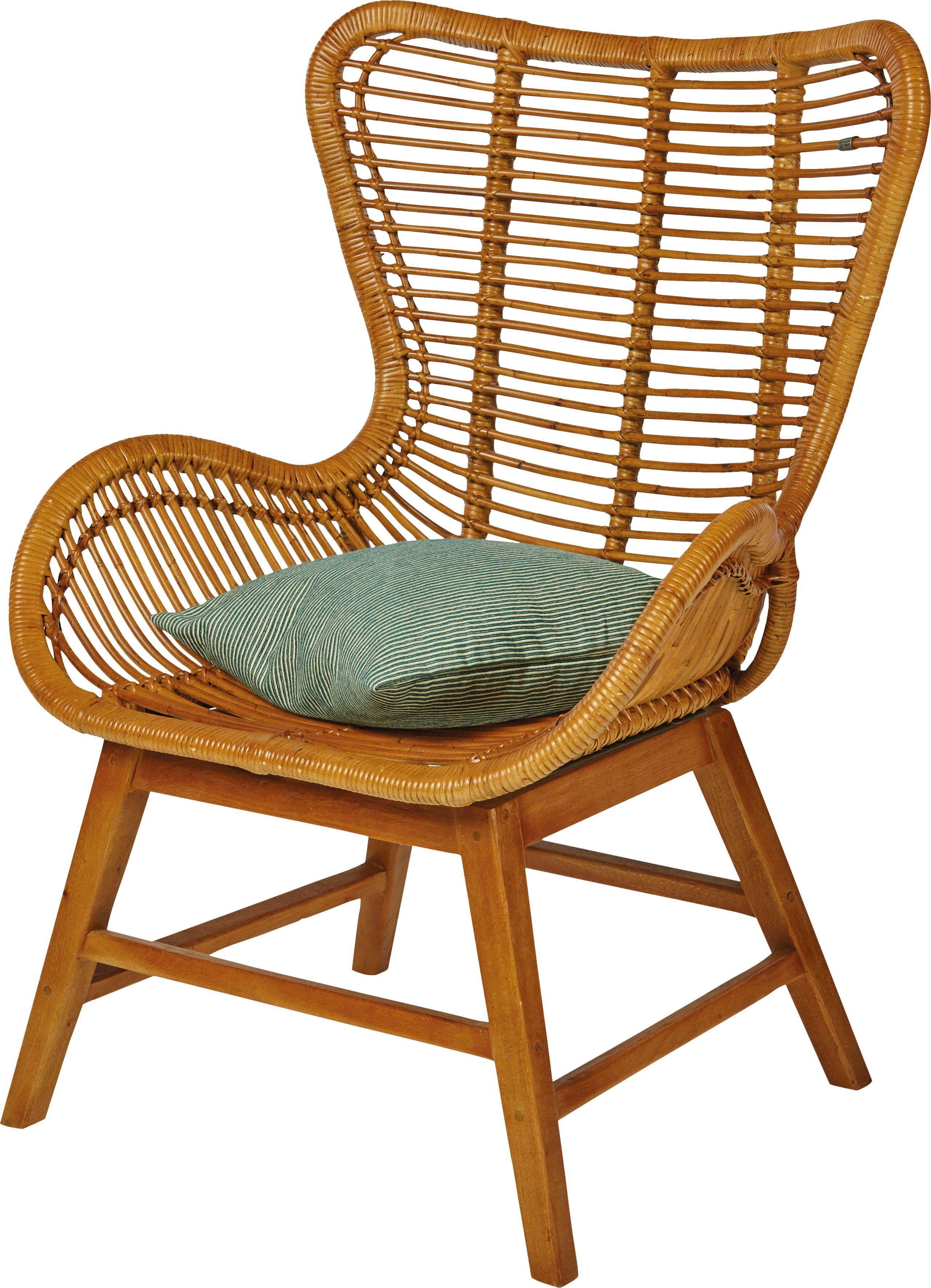 TOM TAILOR HOME Fauteuil T-RATTAN ARMCHAIR Rotanstoel met armleuningen met teakhouten frame, organisch model