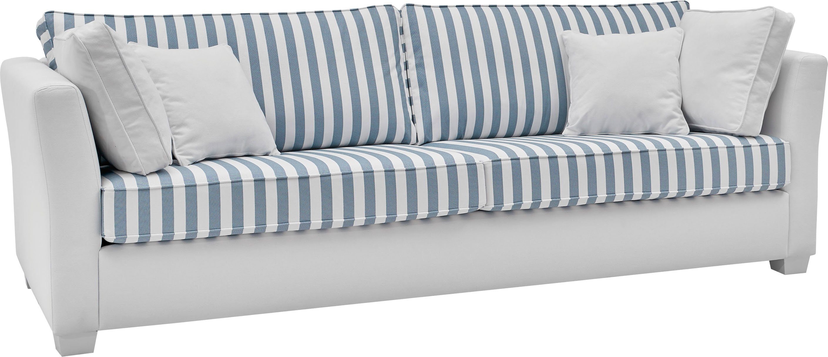 Home affaire 3-zitsbank California maritieme landelijke stijl, in 3 breedtes, met witgelakte houten poten