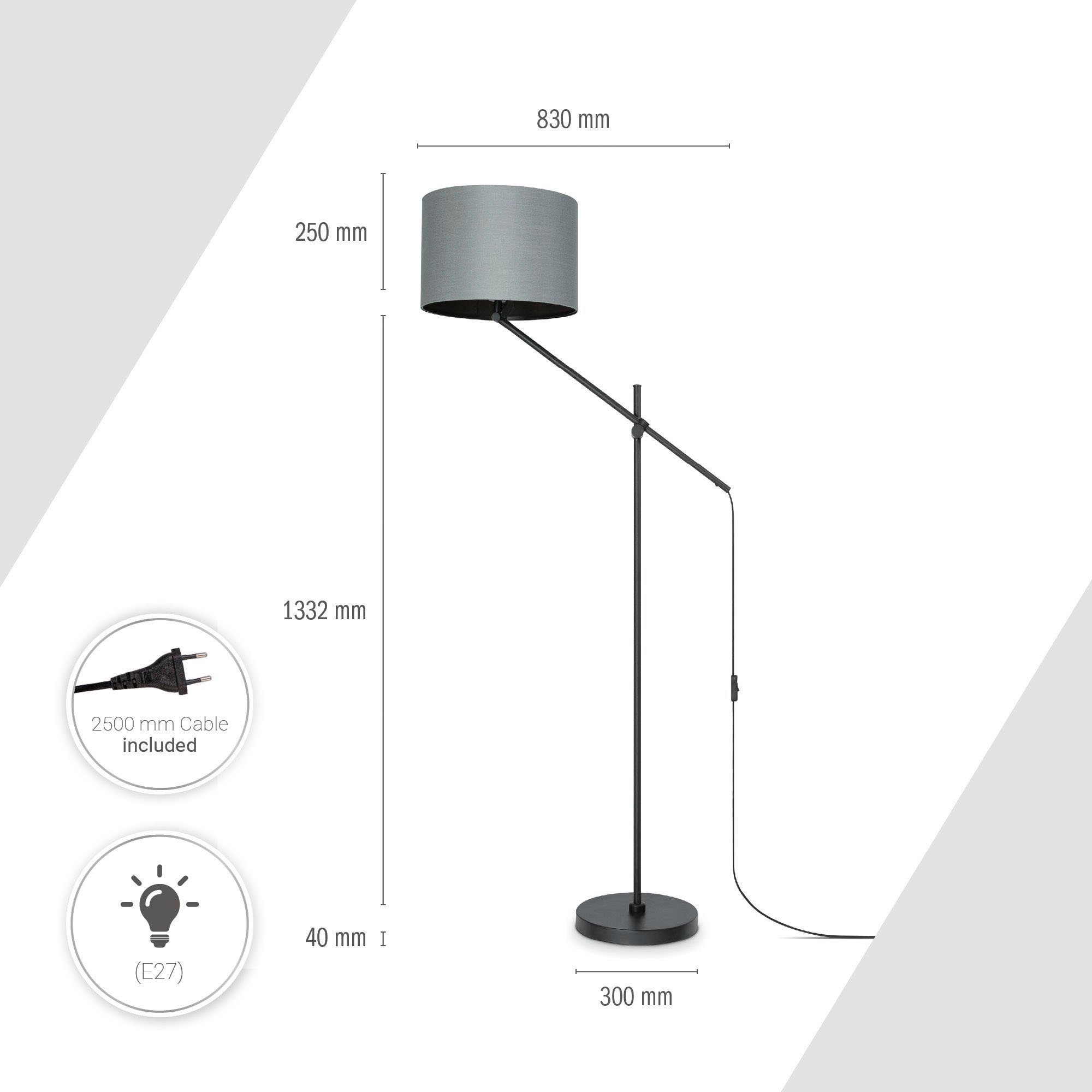 Paco Home Staande lamp Tom met compatibele dimmer en lichtbron