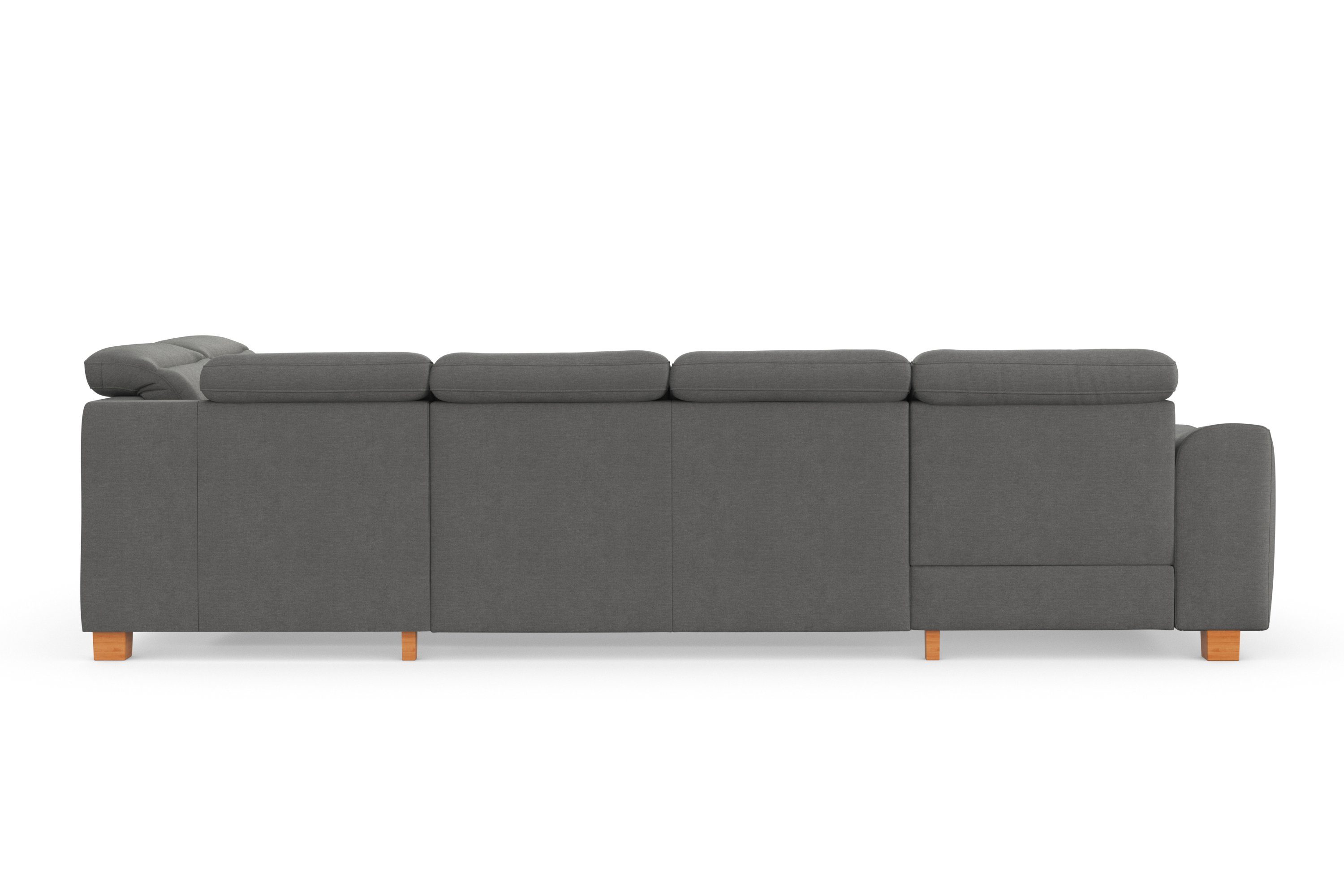 sit&more Zithoek Dundee U-vorm met binnenvering en massief houten poten, naar keuze met verstelbare hoofdsteun