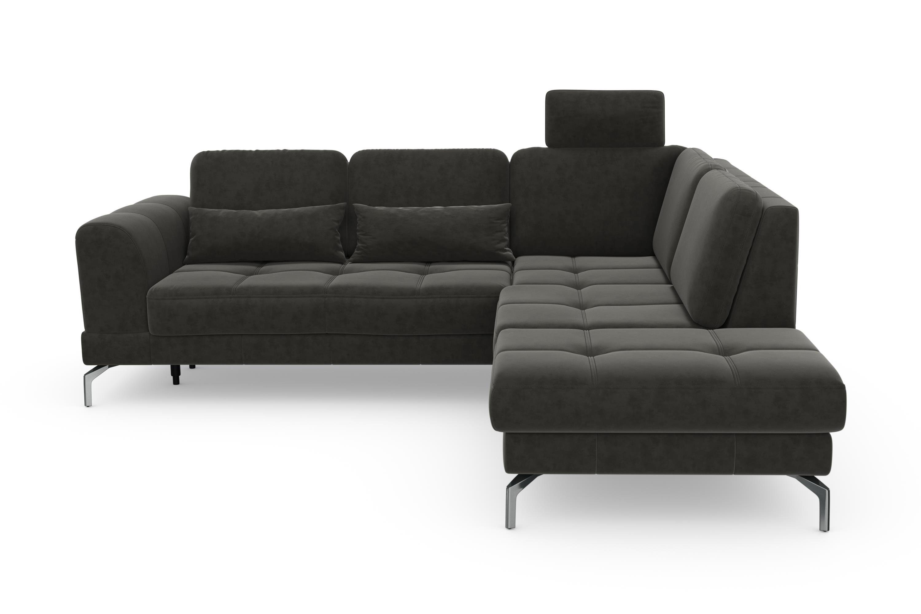 sit&more Hoekbank Bendigo L-vorm inclusief zitdiepteverstelling, bodemvrijheid 15 cm, in 2 pootkleuren