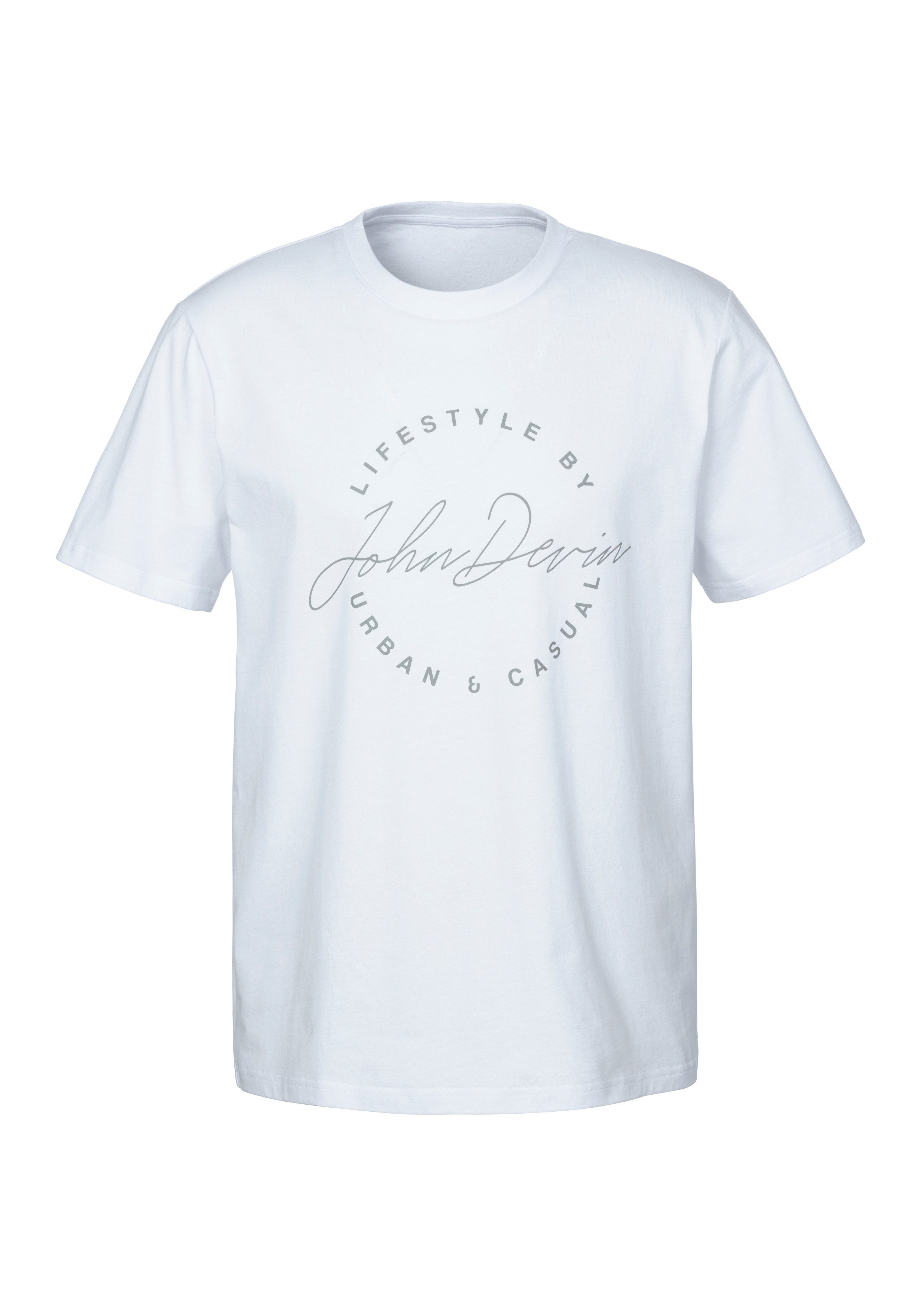 John Devin T-shirt Rondhalsshirt met print van 100% katoen
