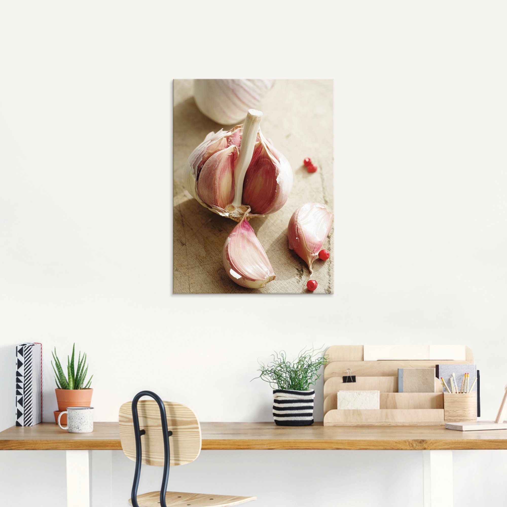 Artland Print op glas Vers uit de knoflookbol