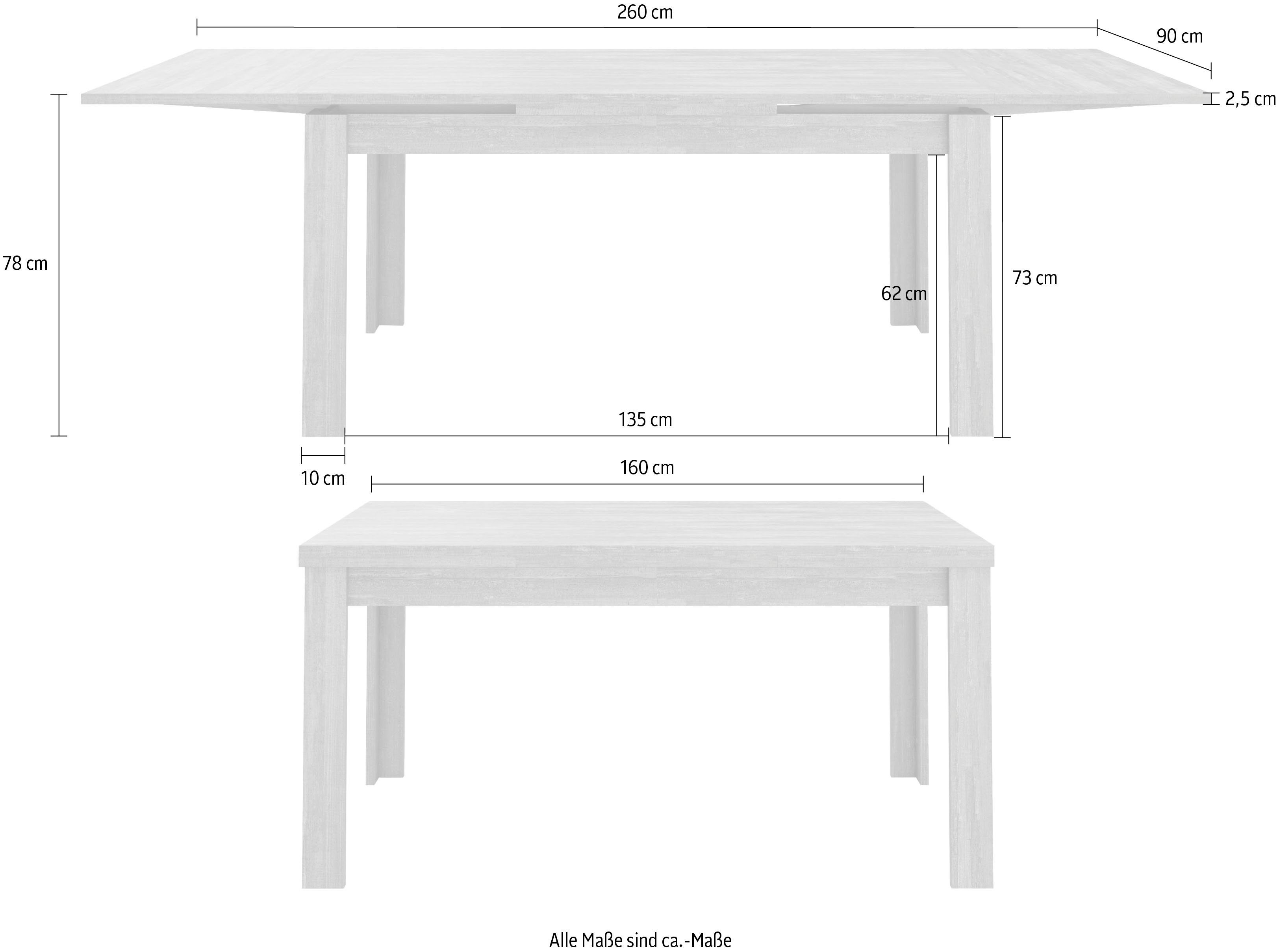 Mäusbacher Eettafel Monti BESTSELLER!, tafel, keukentafel, uitschuifbare tafel tot 280 cm
