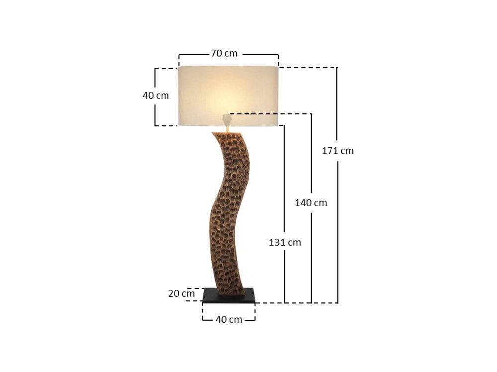 SalesFever Staande lamp Acacia met de hand gemaakt (1 stuk)