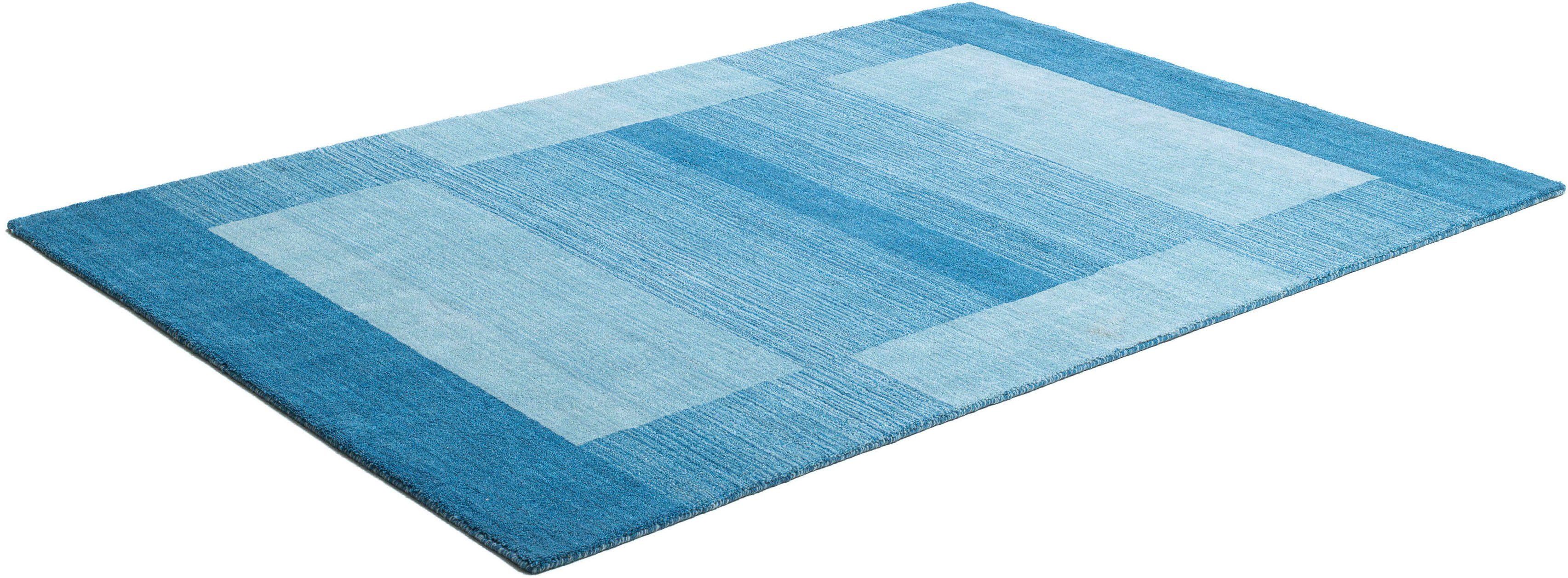 THEKO Wollen kleed Gabbeh super, Handgeweven vloerkleed, randdessin, zuivere wol, met de hand geweven