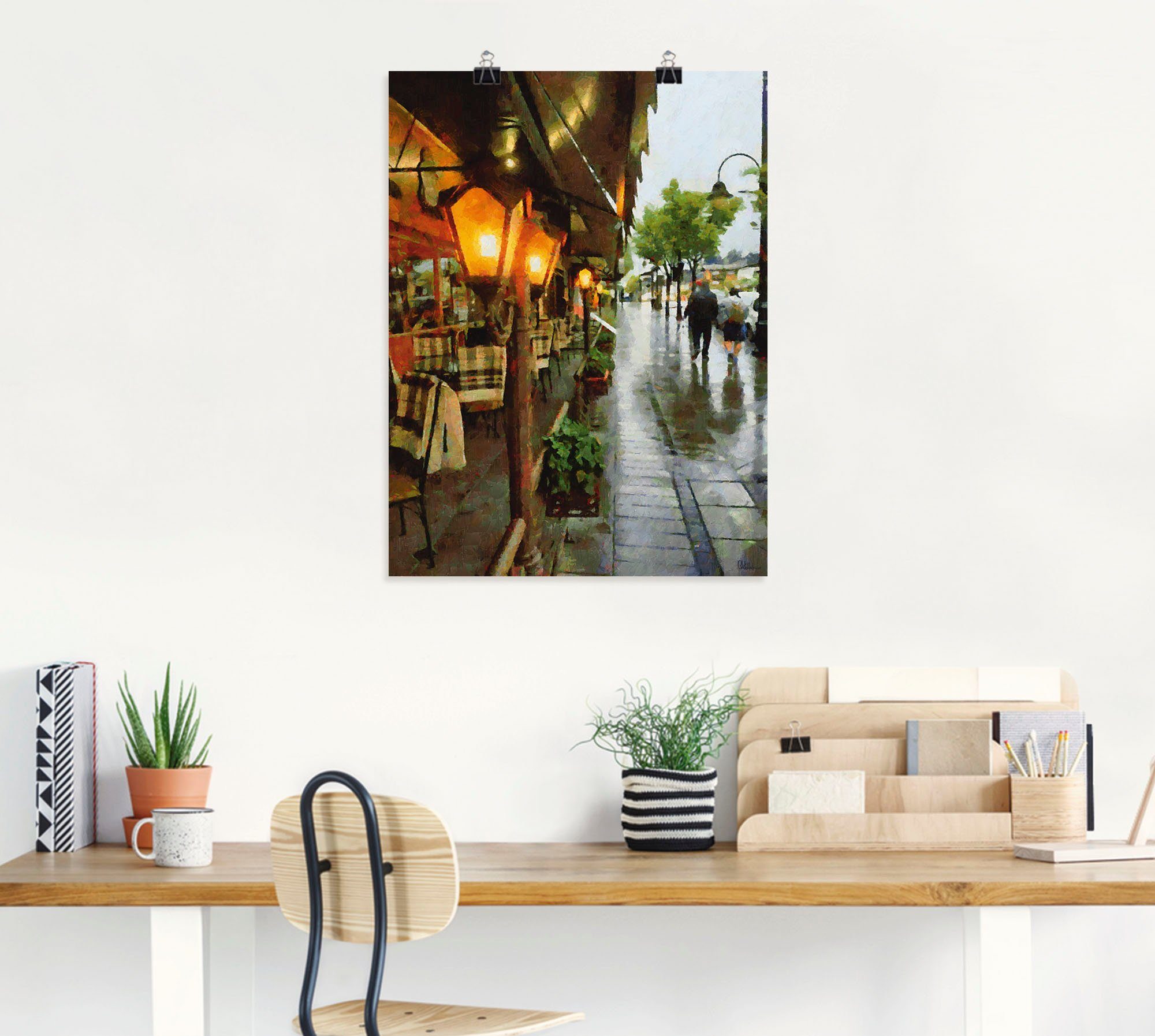 Artland Artprint Restaurant Lampen als artprint van aluminium, artprint voor buiten, artprint op linnen, poster in verschillende maten. maten