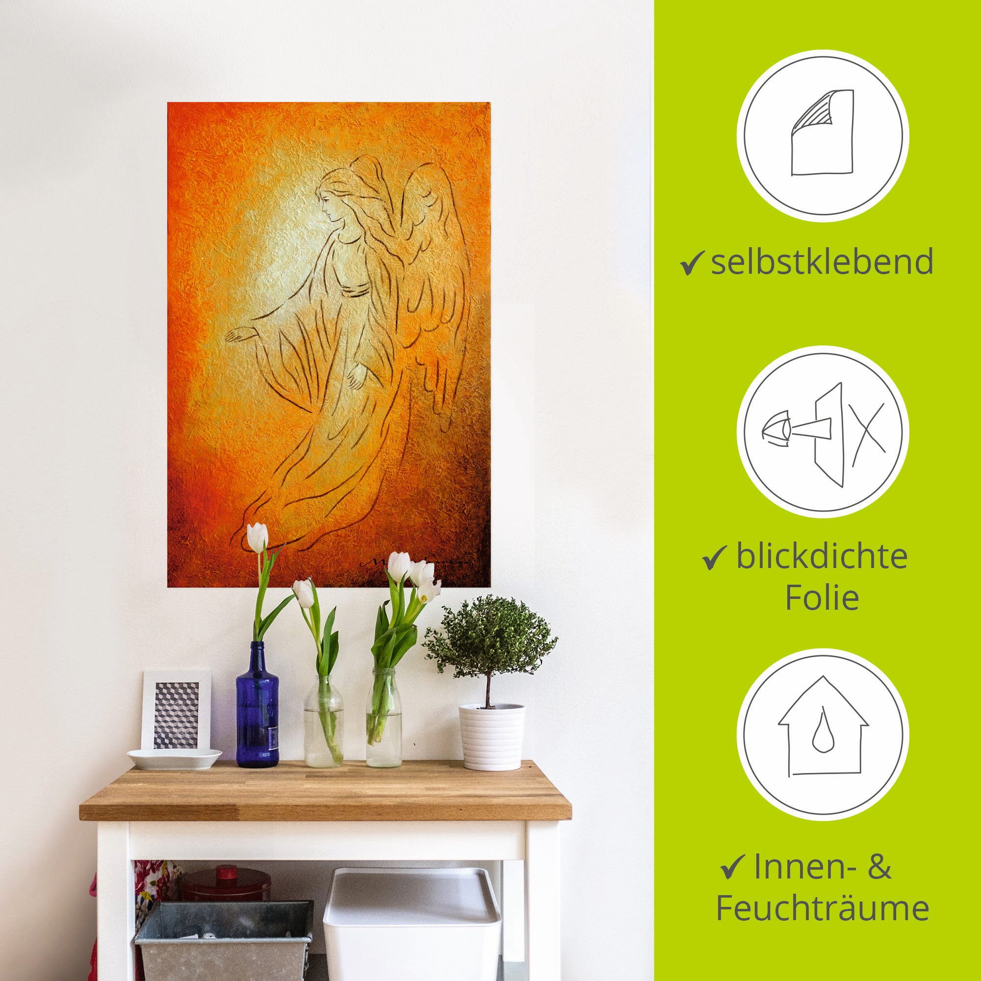 Artland Artprint Engel van de genezing - engelkunst als artprint van aluminium, artprint voor buiten, artprint op linnen, poster, muursticker