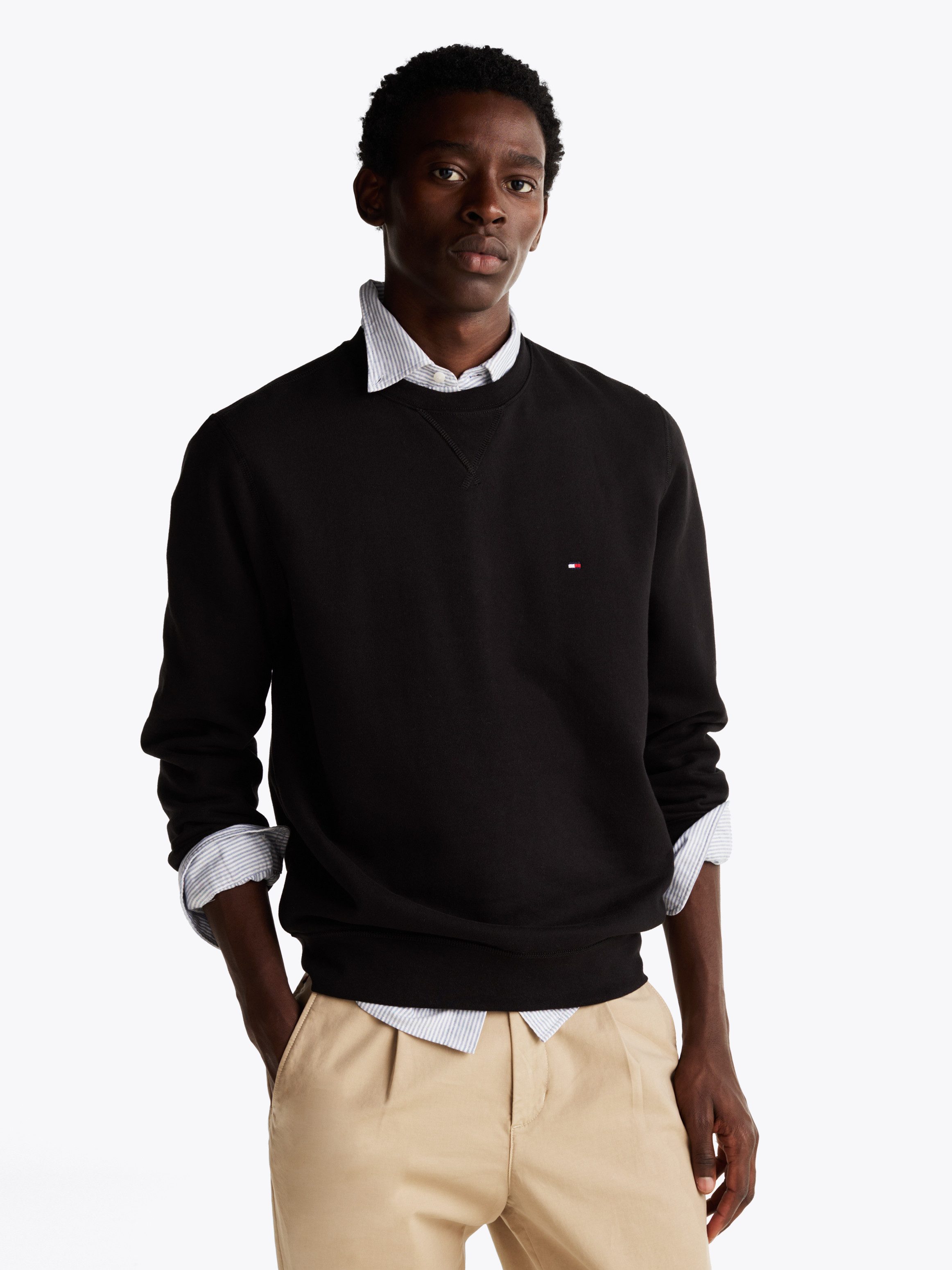 Tommy Hilfiger Sweatshirt ESSENTIAL FLEECE CREWNECK met tommy hilfiger logoborduursel