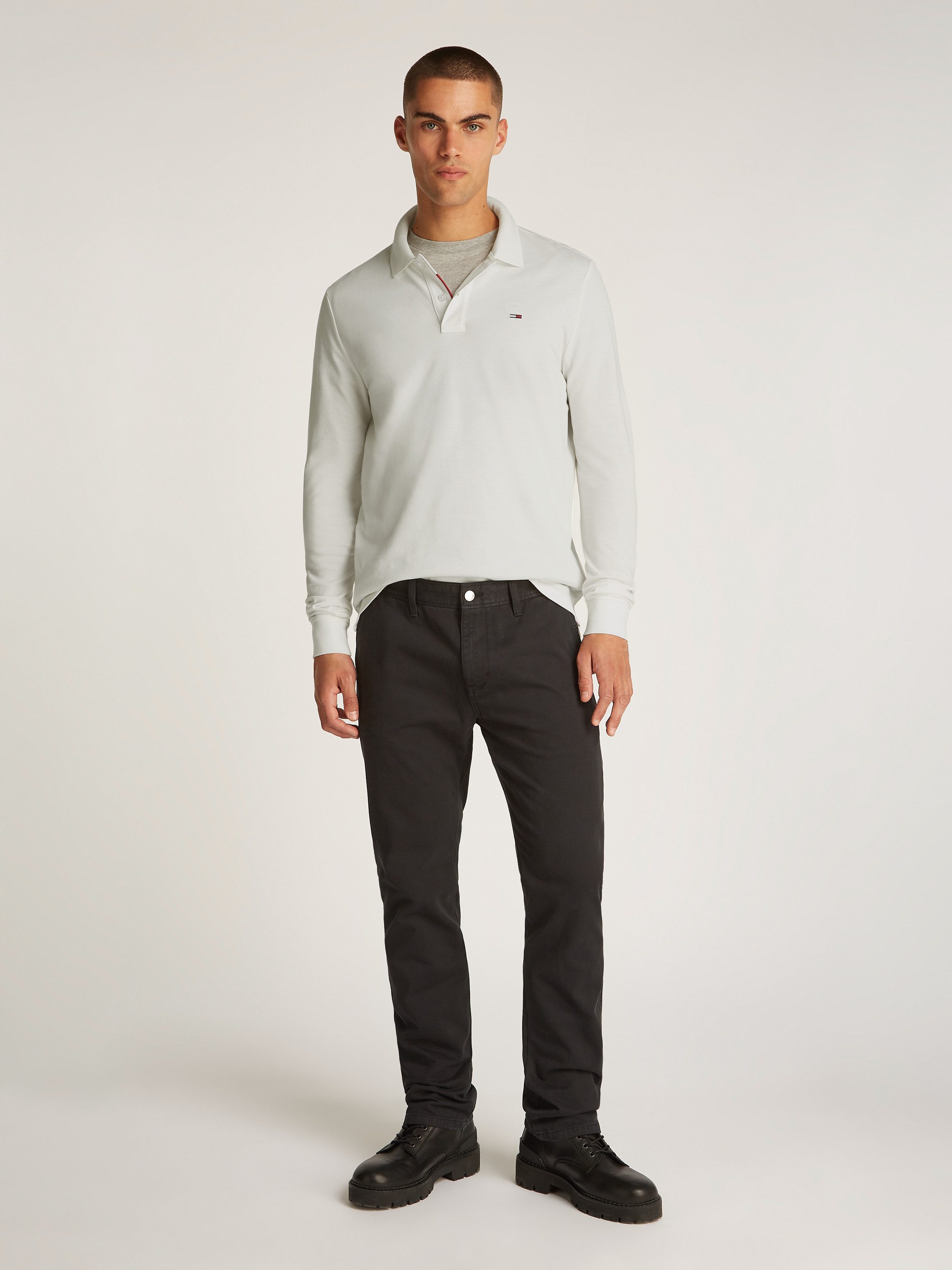 TOMMY JEANS Poloshirt TJM SLIM PLACKET POLO LS EXT