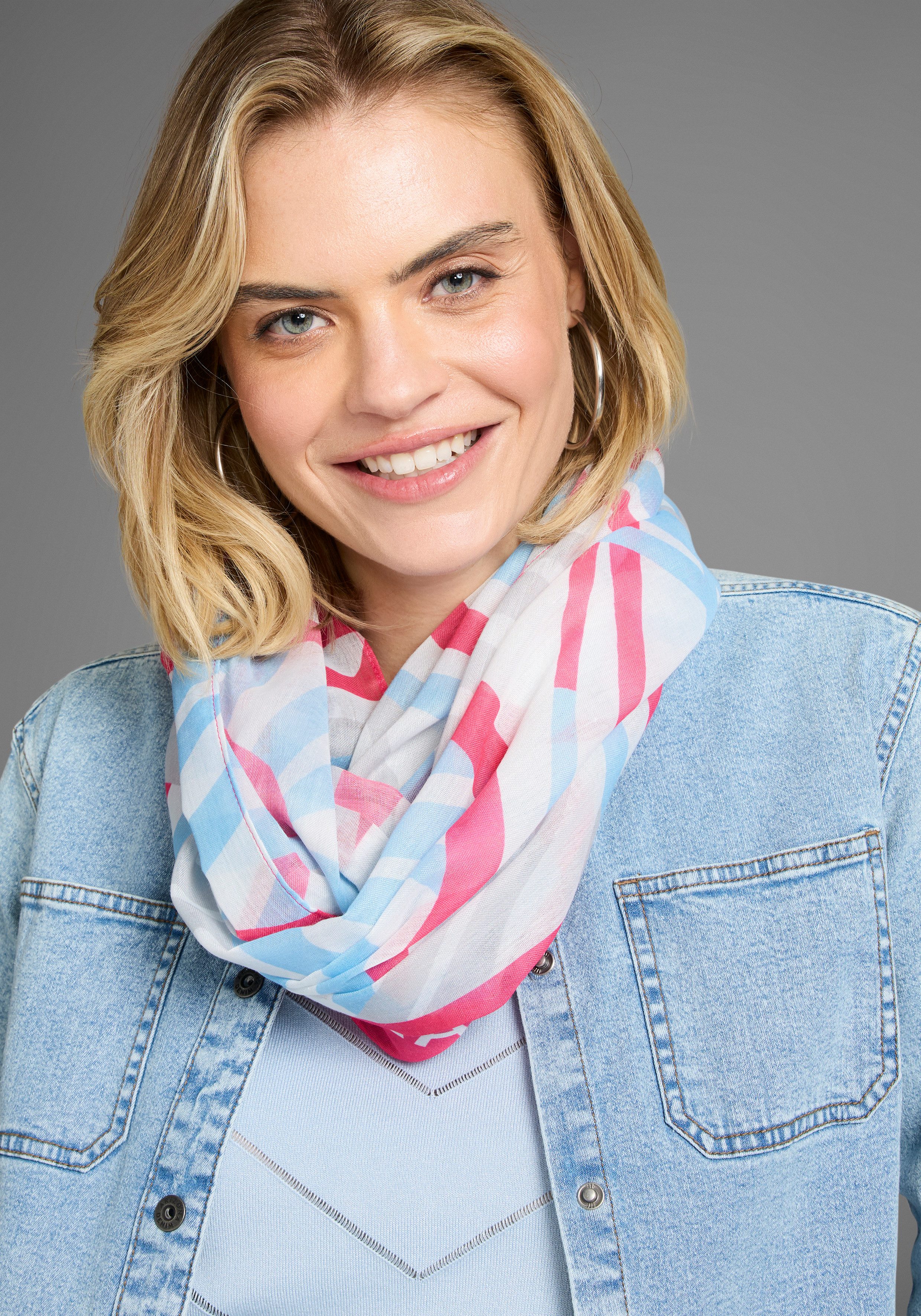 Laura Scott Colsjaal in maritieme look met strepen & tekst - nieuw