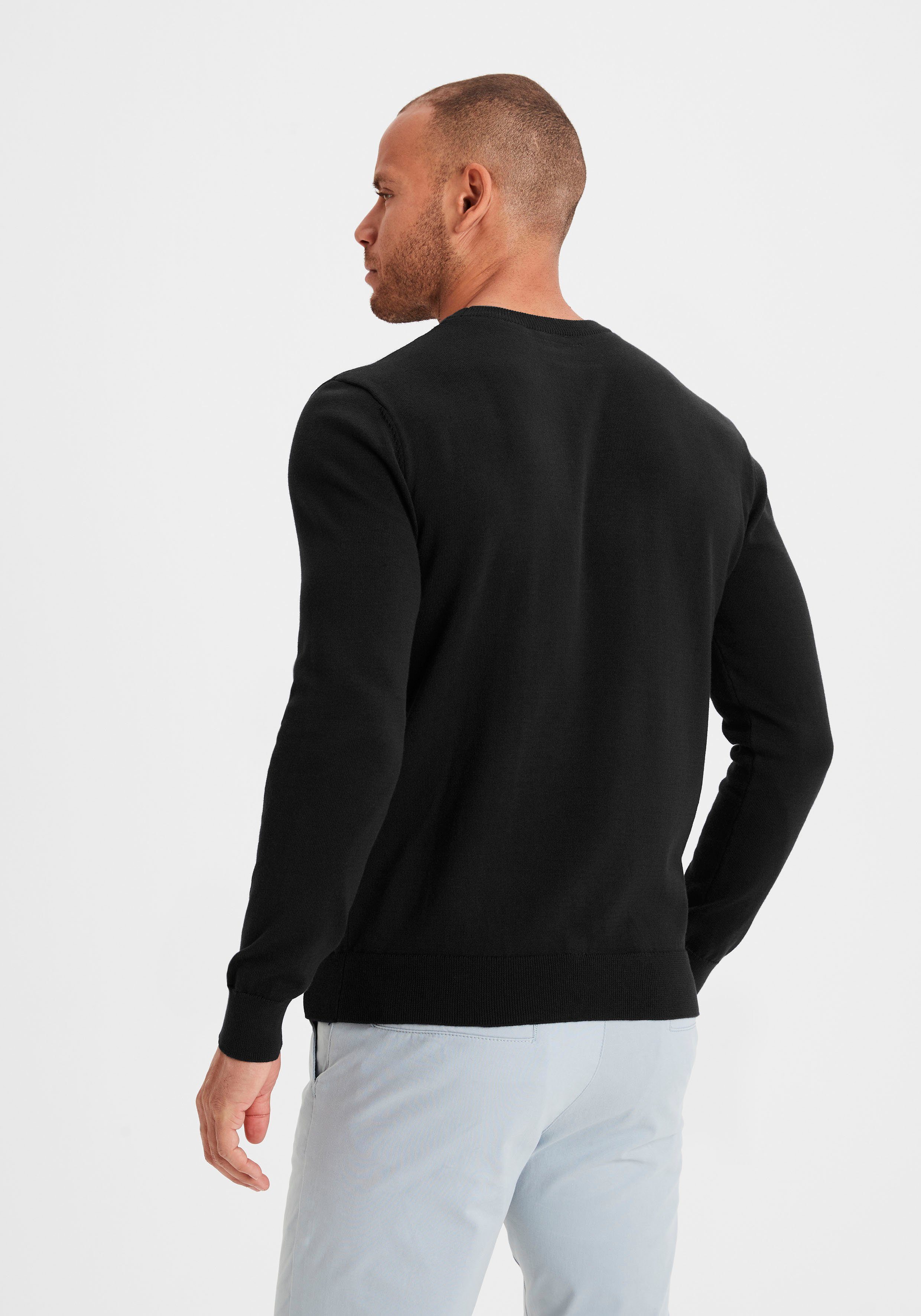 H.I.S Gebreide trui Regular fit lange mouwen pullover van fijn breiwerk katoenmix