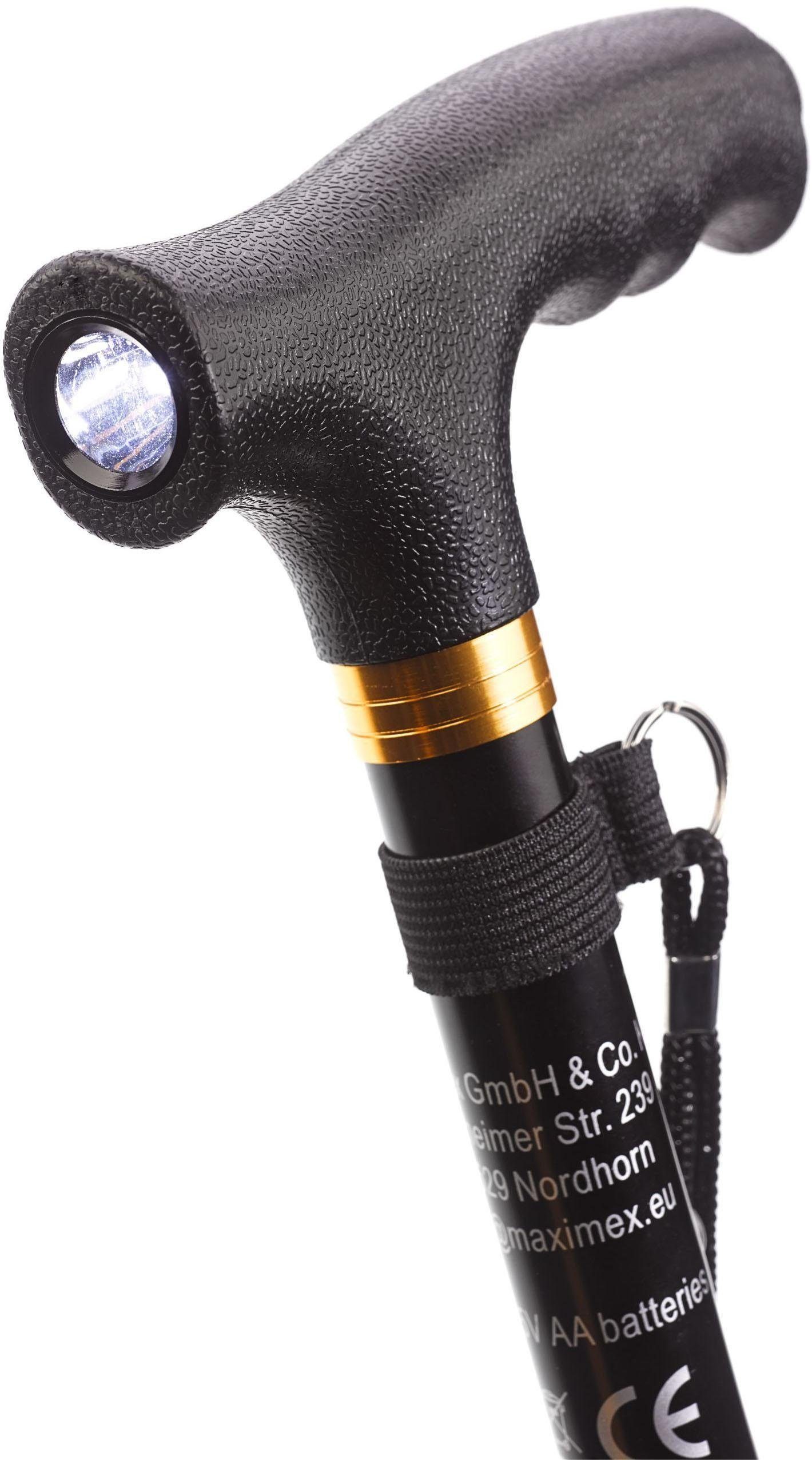 Maximex Wandelstok Faltbarer Gehstock mit Licht