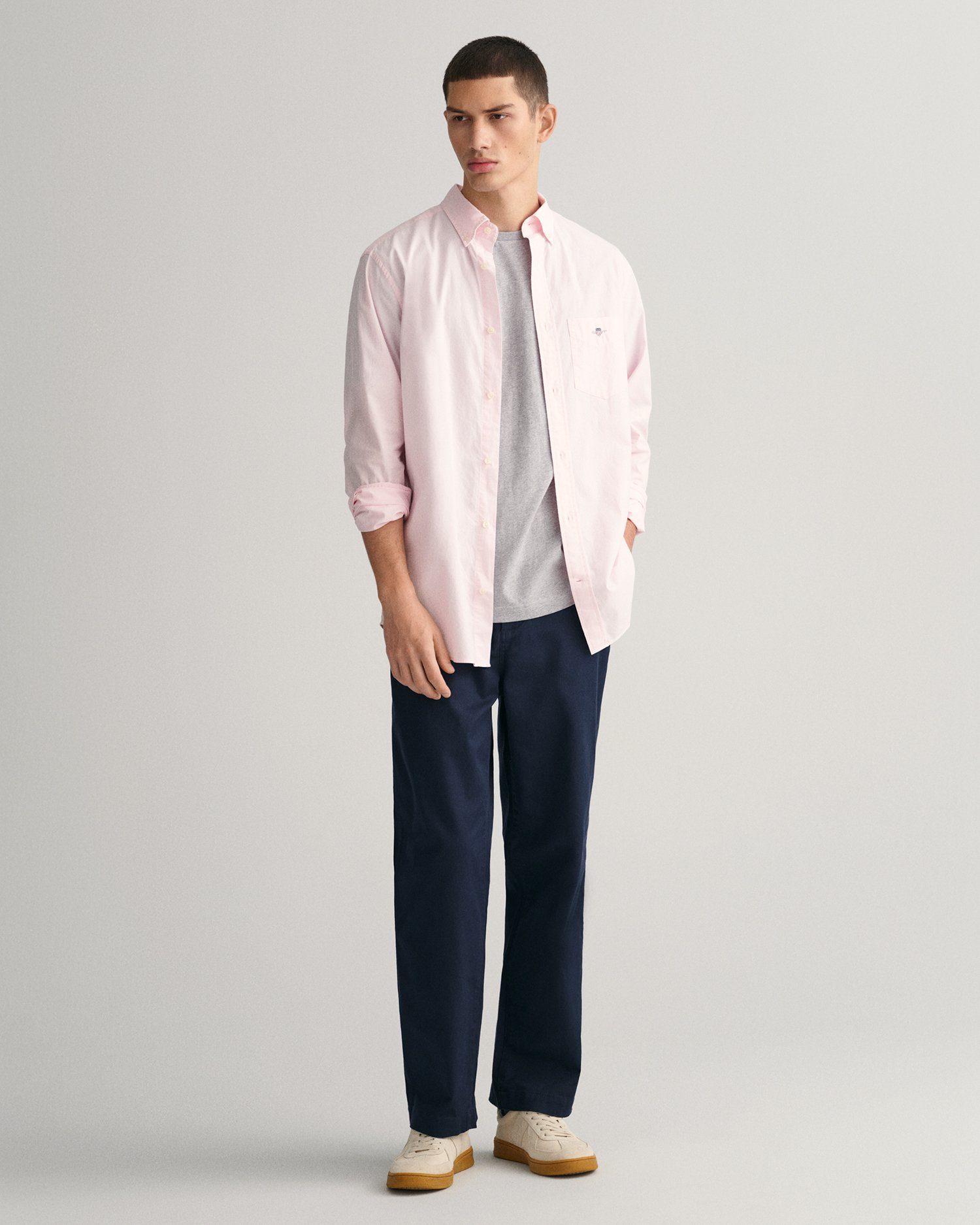 Gant Overhemd met lange mouwen Regular fit poplin overhemd licht slijtvast easy care