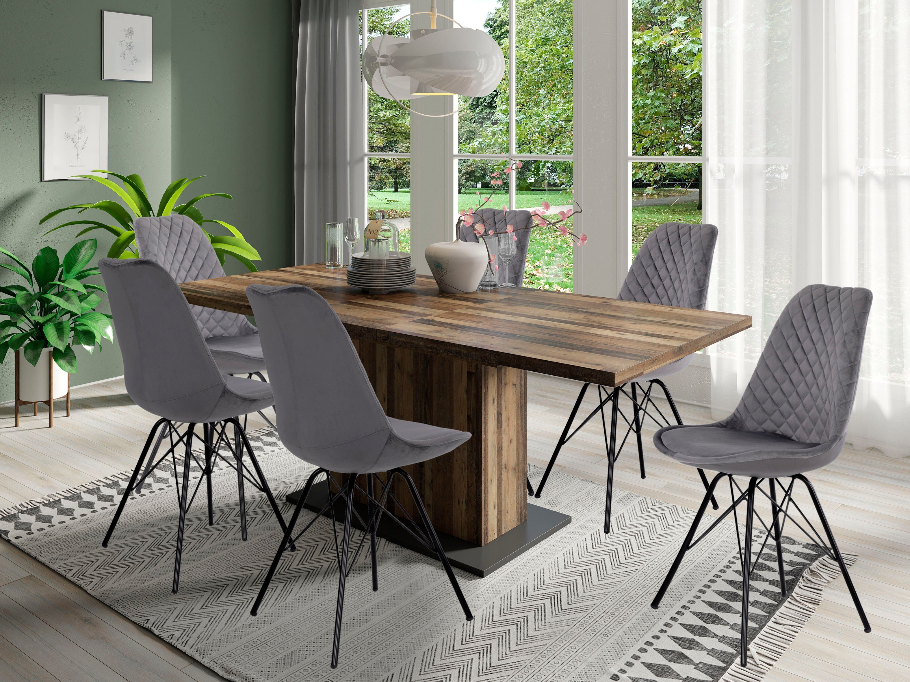byLIVING Eettafel Athene ,met uittrekfunctie, breedte 160-200 cm, in verschillende uitvoeringen