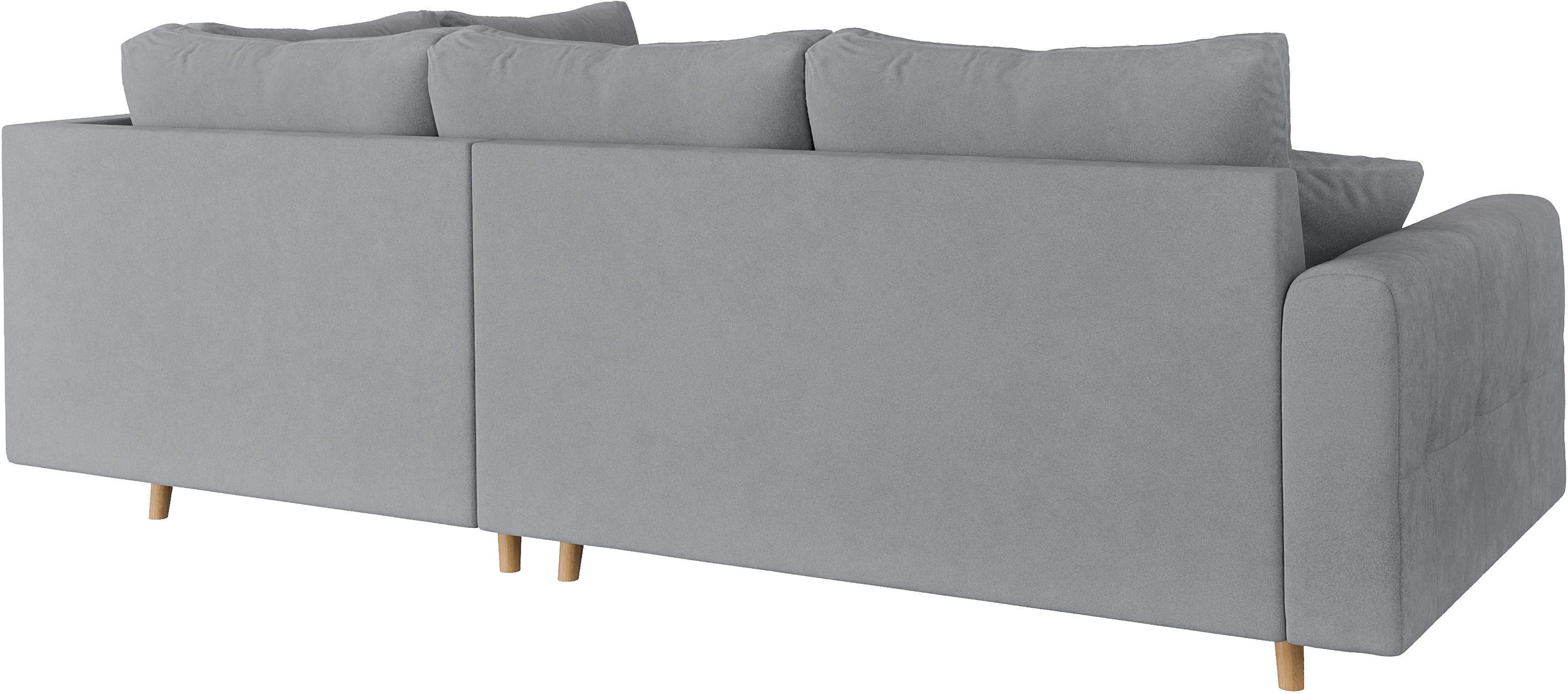 Home affaire Hoekbank CHARRE L-vorm met ottomane, afmetingen B/D/H: 231/161/81 cm fijne stiksels, losse rug- en sierkussens, ook in cord en bouclé