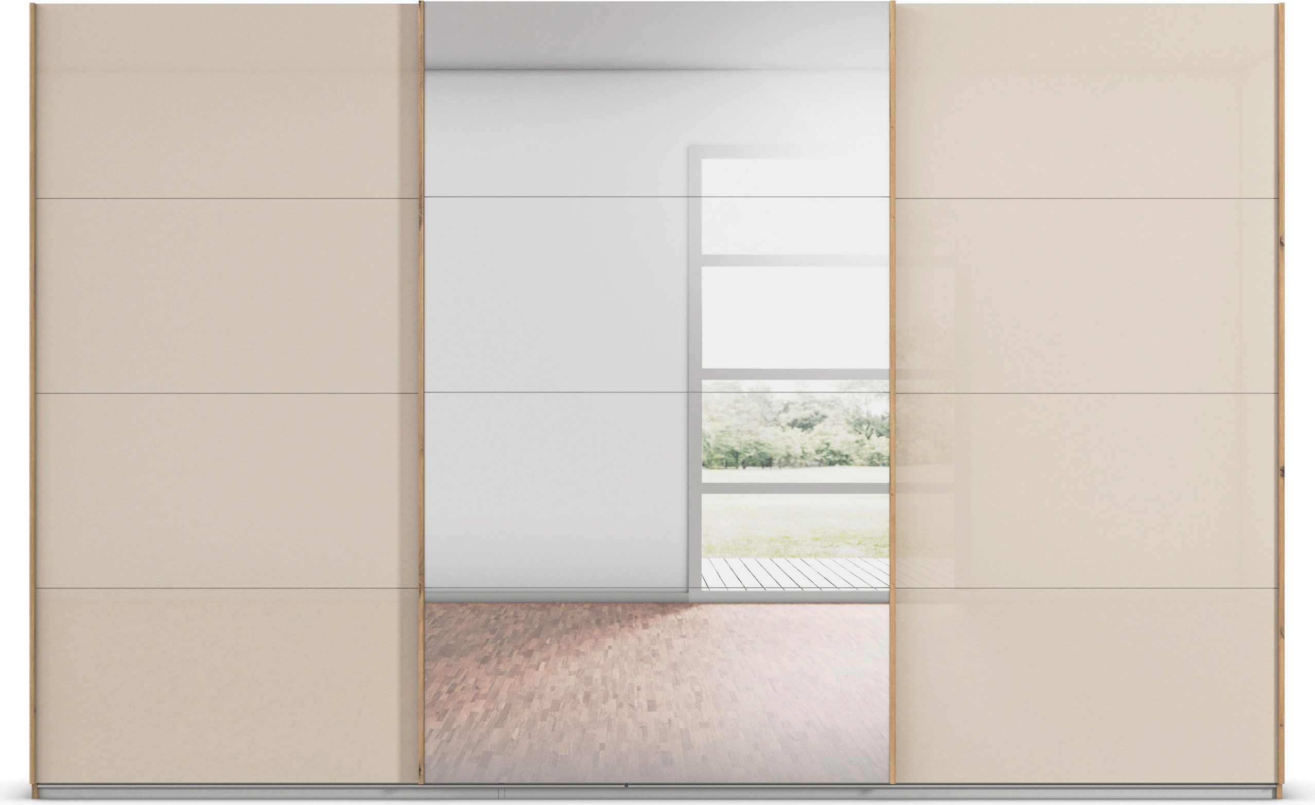 rauch Schuifdeurkast Kledingkasten kast garderobe AGORDO met glazen front doordachte binnenuitrusting, in 4 breedtes en 2 hoogtes made in germany