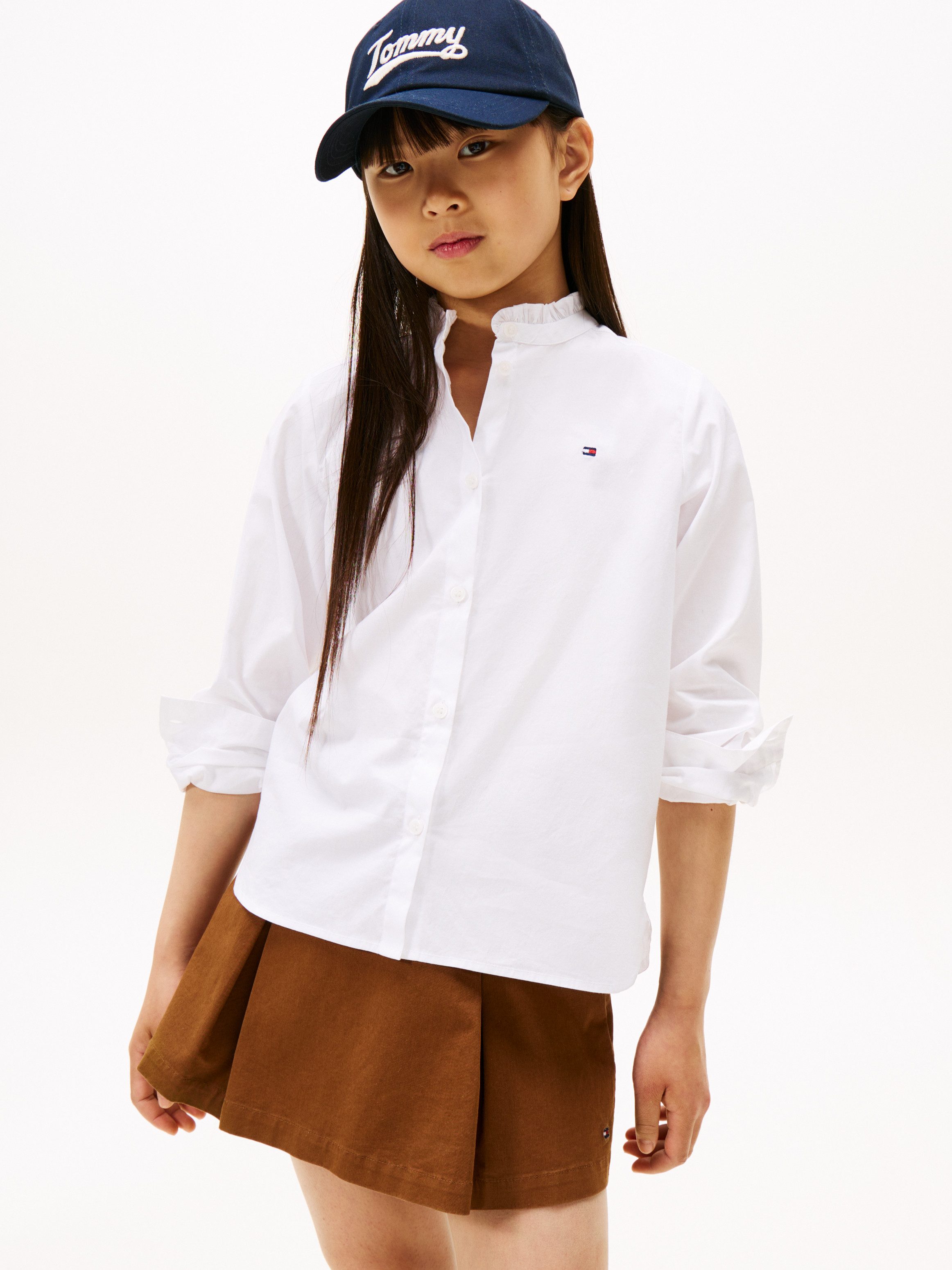Tommy Hilfiger Blouse met lange mouwen RUFFLE COLLAR BLOUSE LS