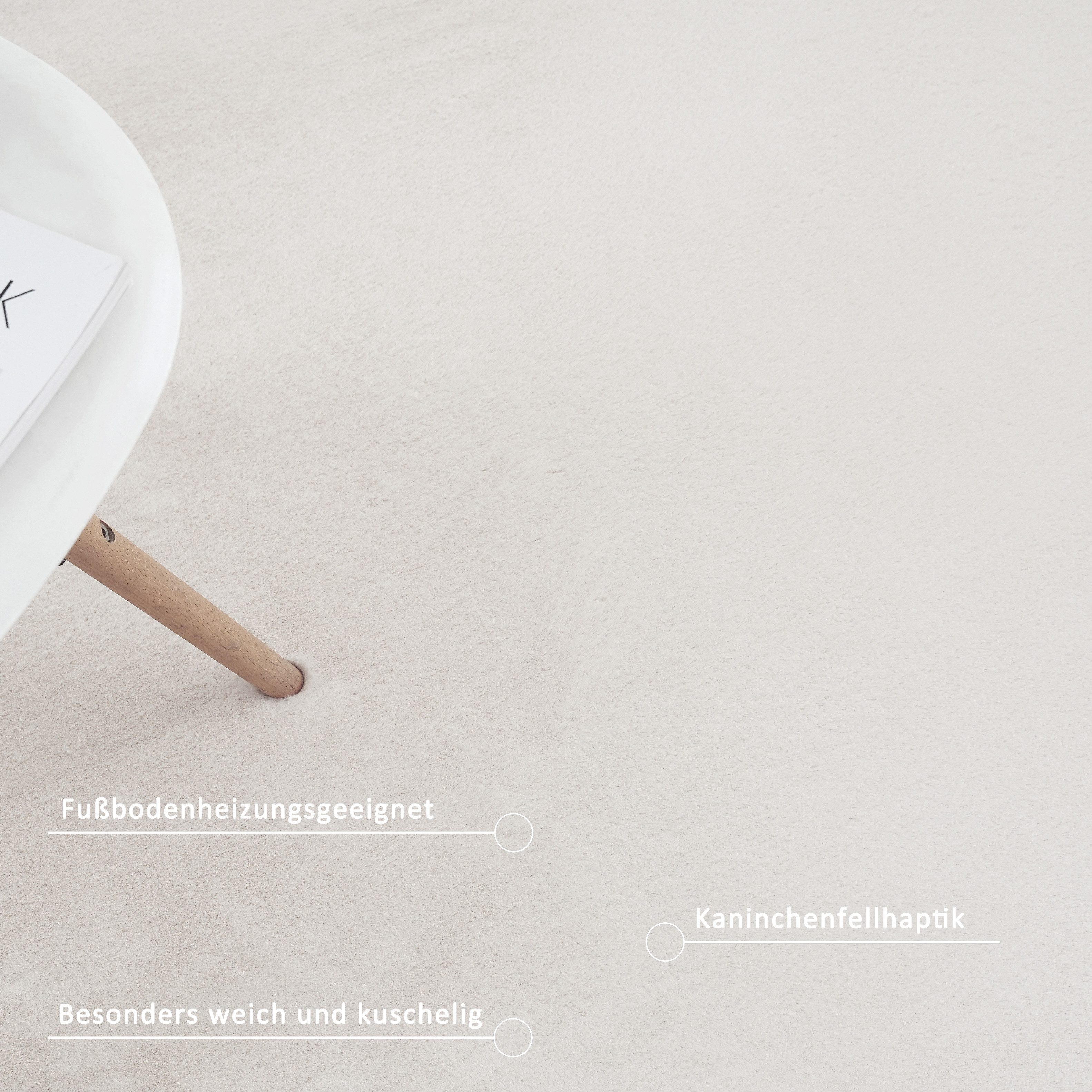 Leonique Vachtvloerkleed Balu, kunstfellteppich, modern, langpolig tapijt Konijnenbont-gevoel, behaaglijk, zacht, woonkamer, slaapkamer