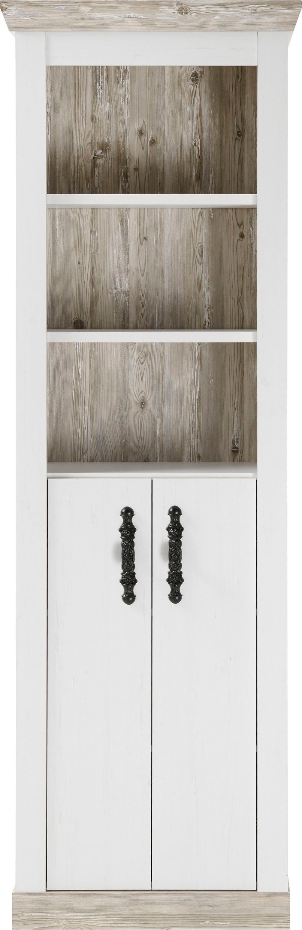 Home affaire Hoge kast Florenz, Badschrank im Landhausstil, Schrank mit Metallgriffen