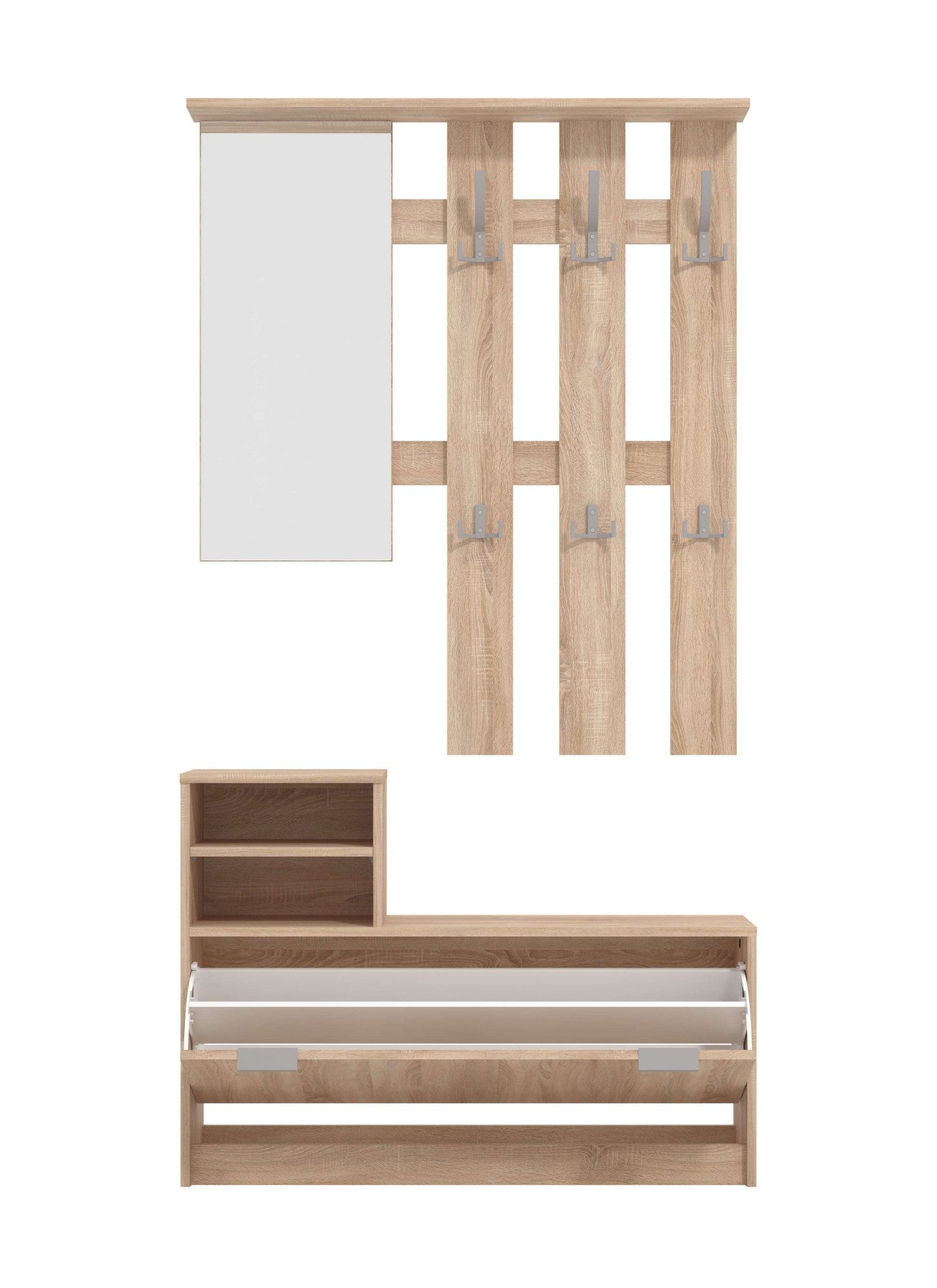 INOSIGN Halmeubelset Ravenna halgarderobe, dielenkast, compacte garderobe, breedte 100 cm (complete set, 2-delig)