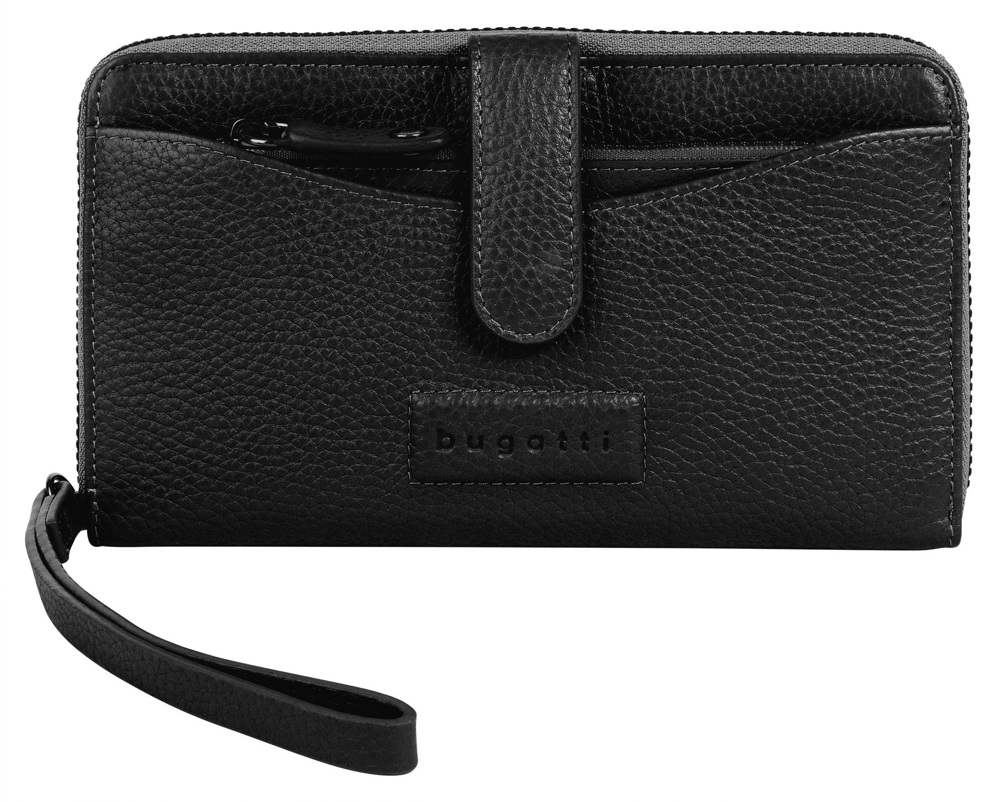 Bugatti Portemonnee Elsa echt leder unisex portemonnees maat 11 cm zwart