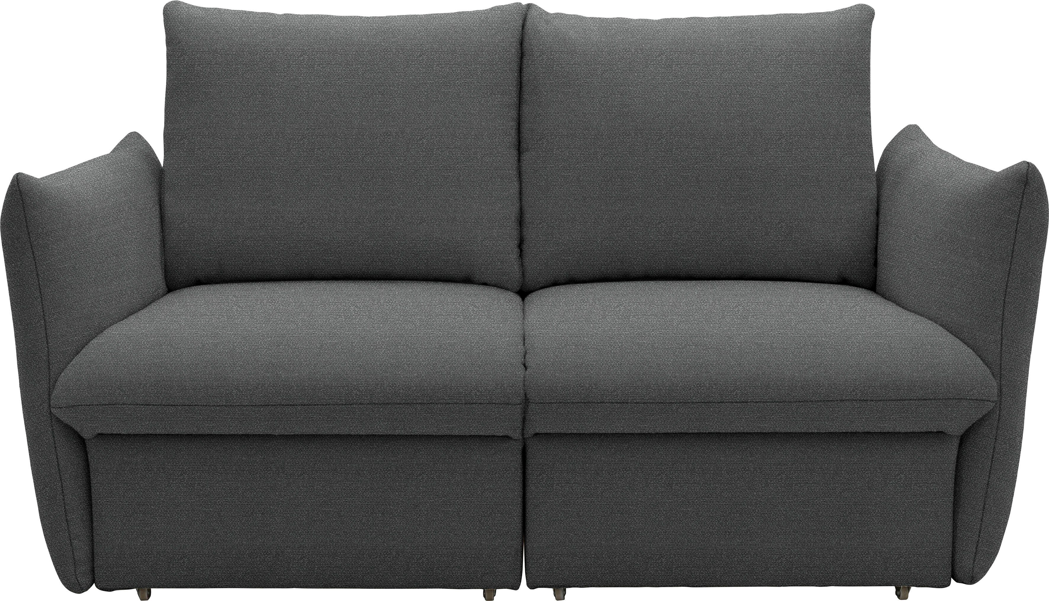 LOOKS BY WOLFGANG JOOP Slaapbank LOOKS XII met slaapfunctie, kussen-look, boxspringbekleding grijs, slaapbanken, Breedte ligoppervlak: 140 cm, Lengte