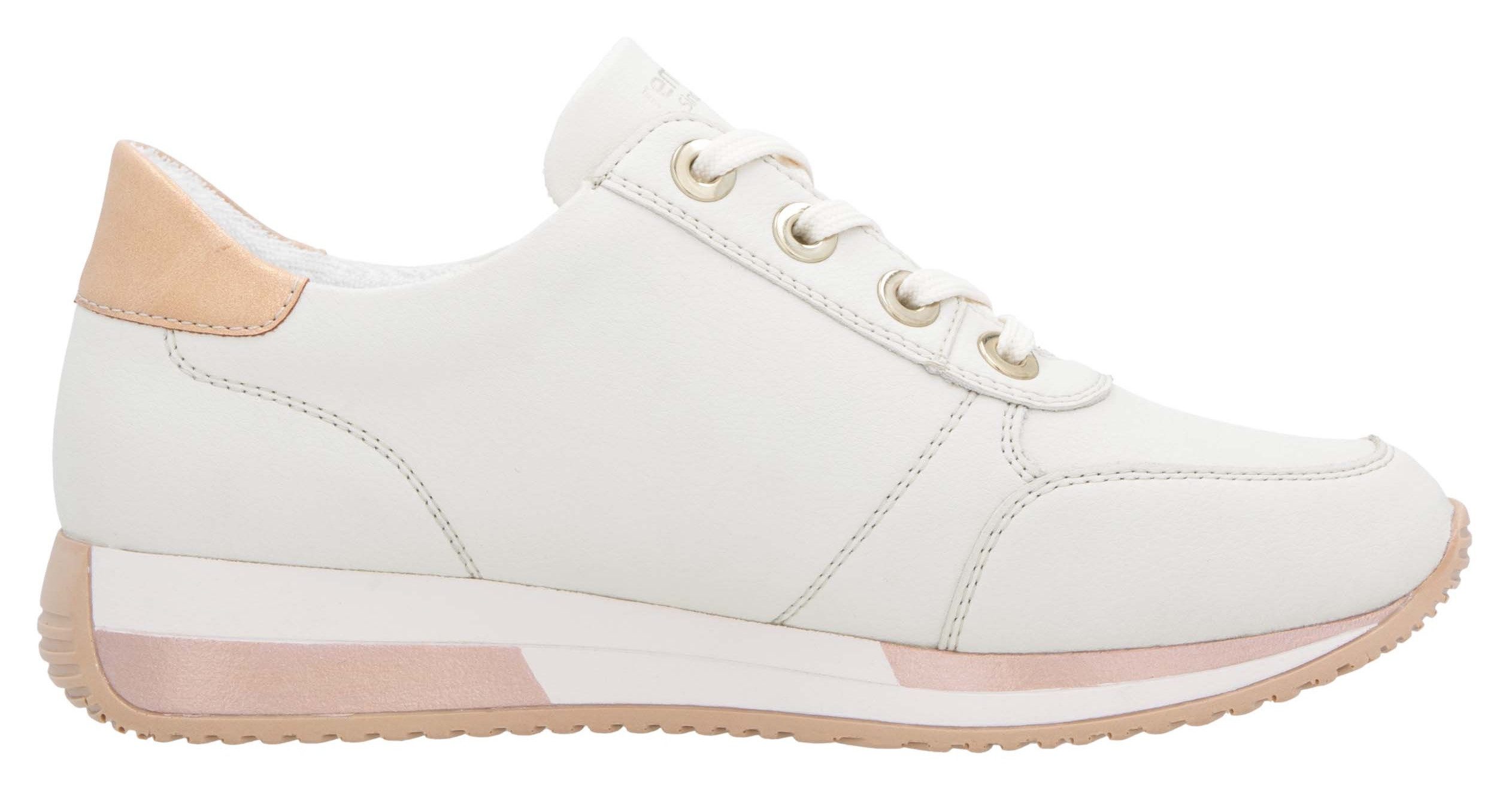 Remonte Sneakers met sleehak , vrijetijdsschoen, lage schoen, veterschoen in smalle vorm