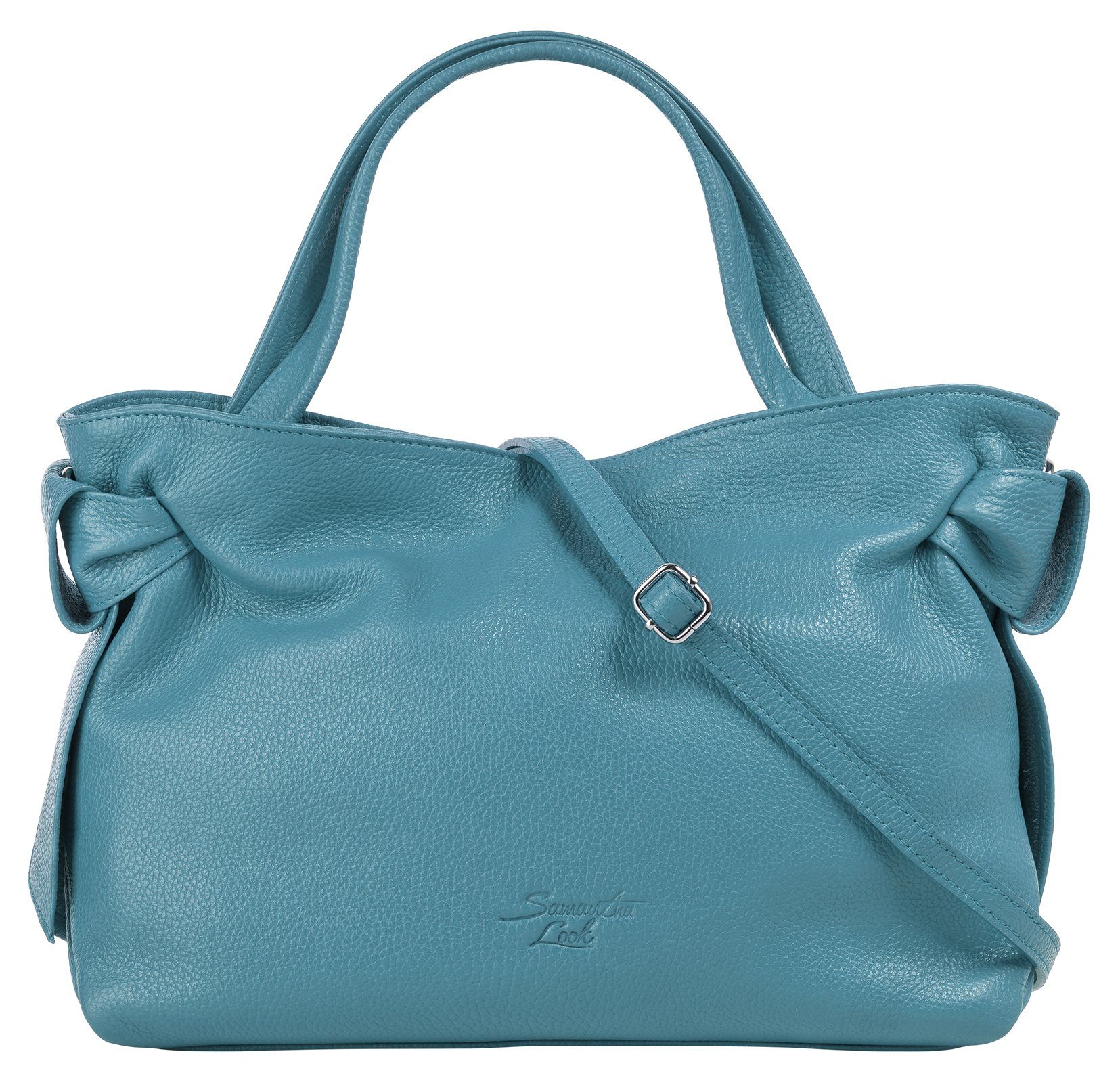 Samantha Look Tas echt leer, made in italy dames tassen blauw