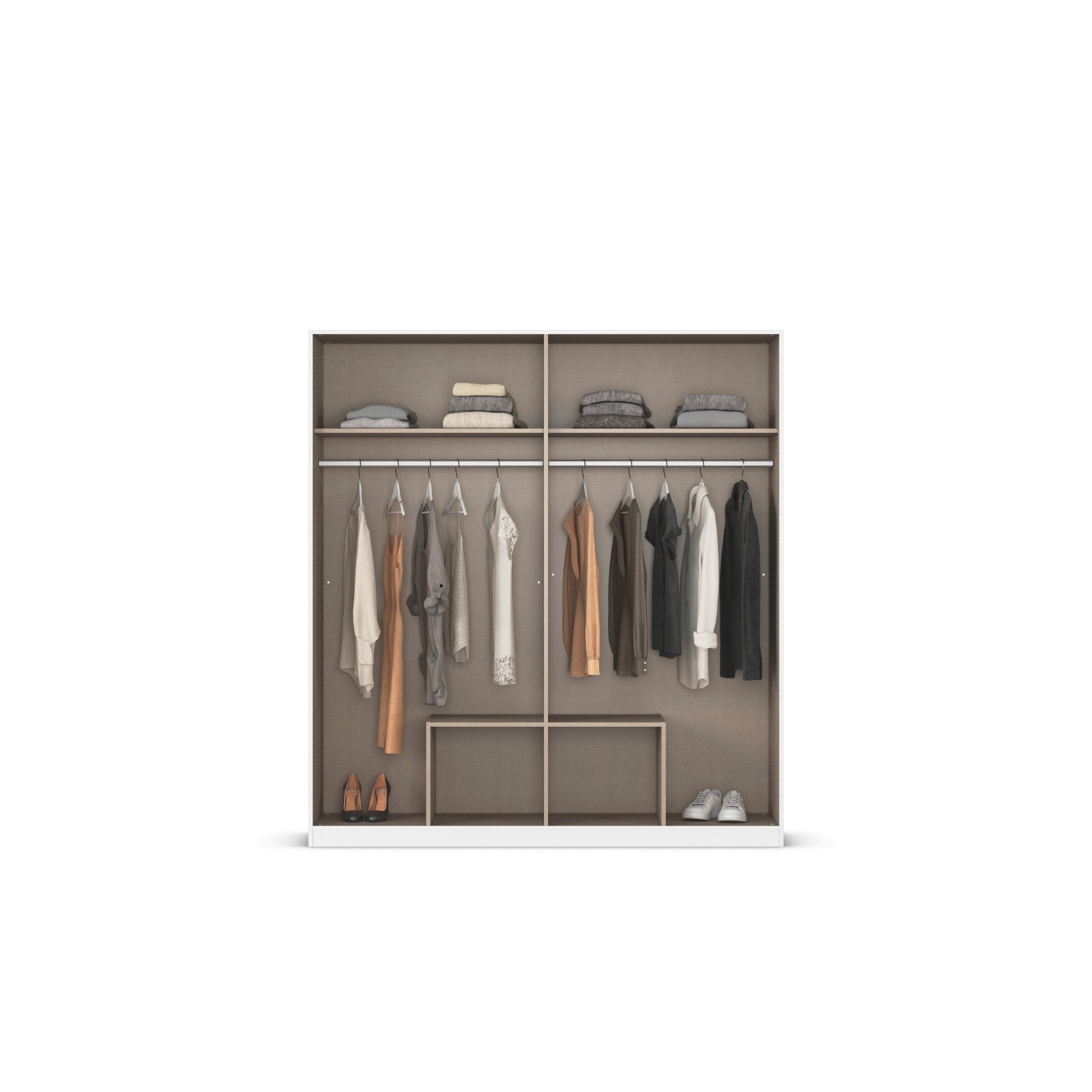 rauch Draaideurkast Kledingkast garderobe KREFELD optioneel met spiegel met 3 greepvarianten, incl. praktische lades made in germany
