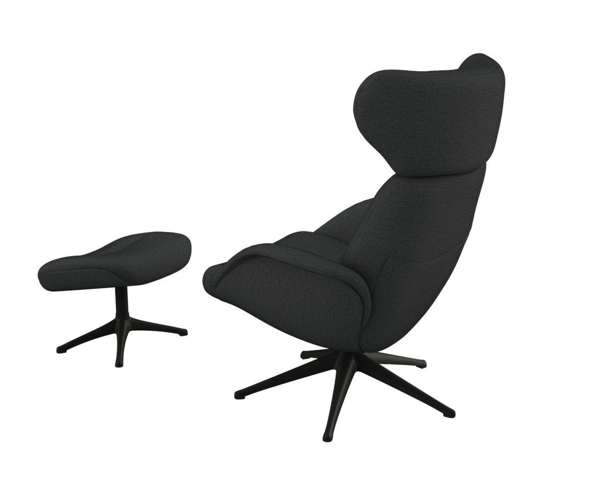 FLEXLUX Relaxfauteuil Relaxchairs More Eersteklas comfort, rug- en hoofdsteunverstelling, draaibaar, zwarte voet