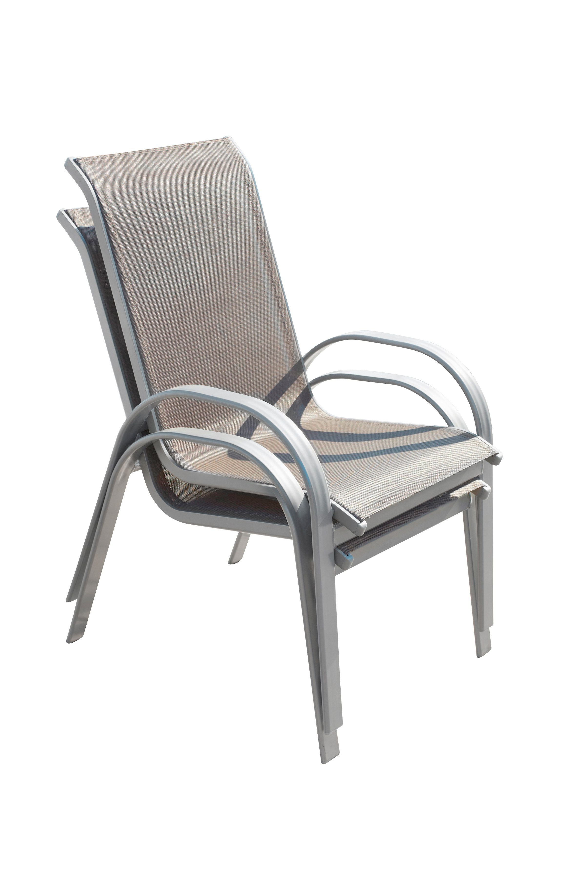 MERXX Tuinstoel Amalfi set van 2, aluminium/textiel, stapelbaar (set, 2 stuks)