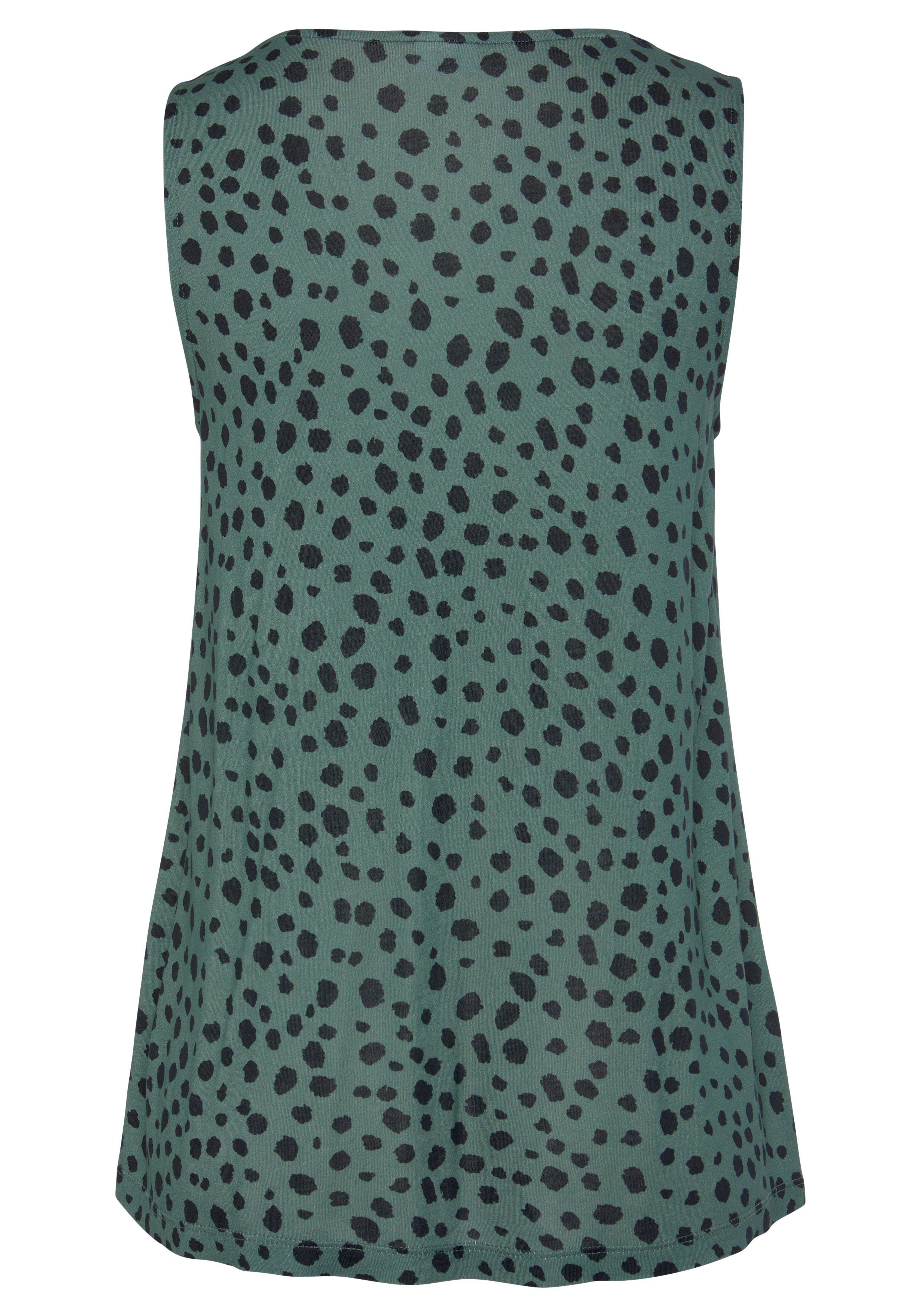 Lascana Tanktop met alloverprint, elegante blusentop, mouwloos