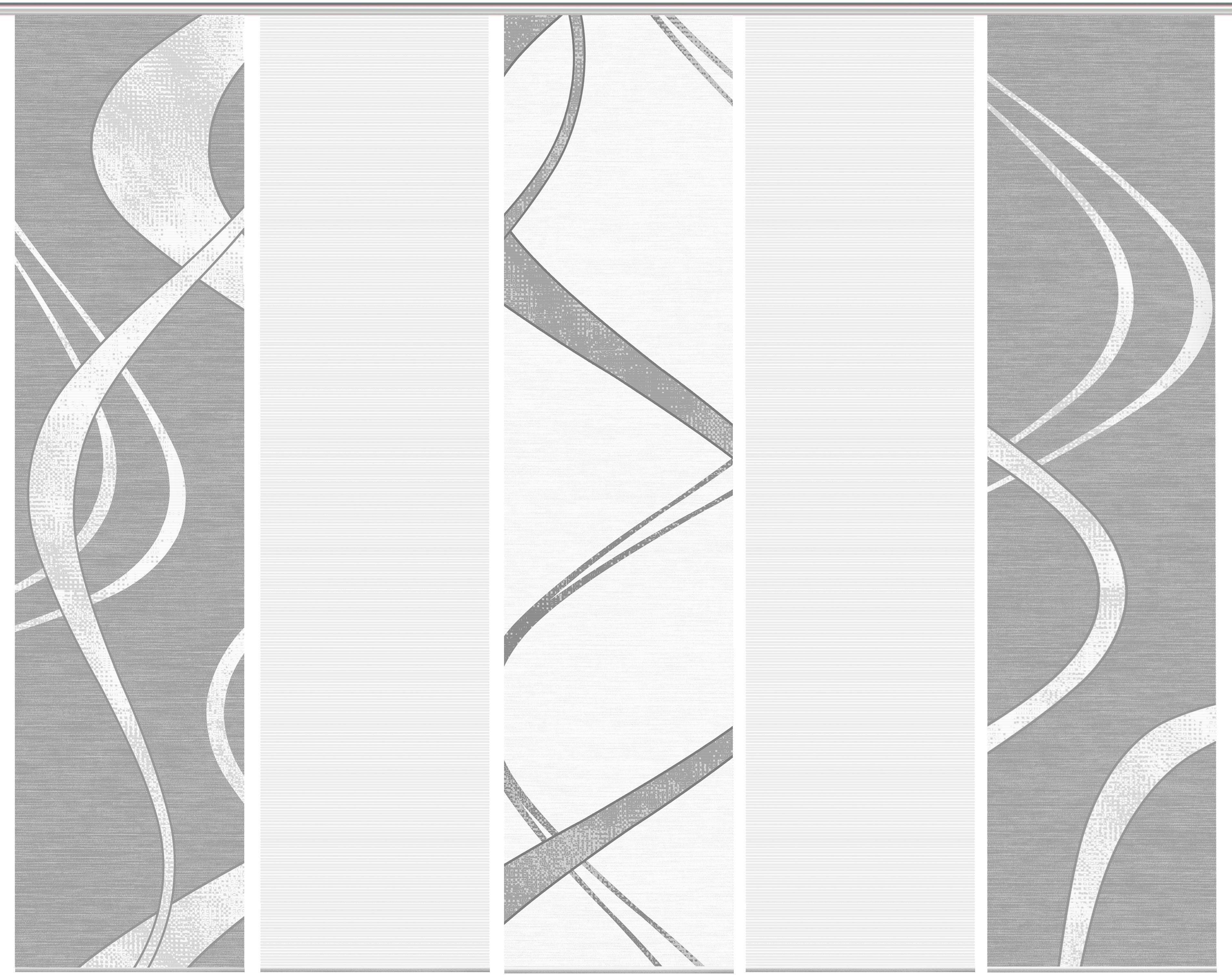 Vision Paneelgordijn TIBONO set van 5 Bamboe-look, digitaal bedrukt (5 stuks)
