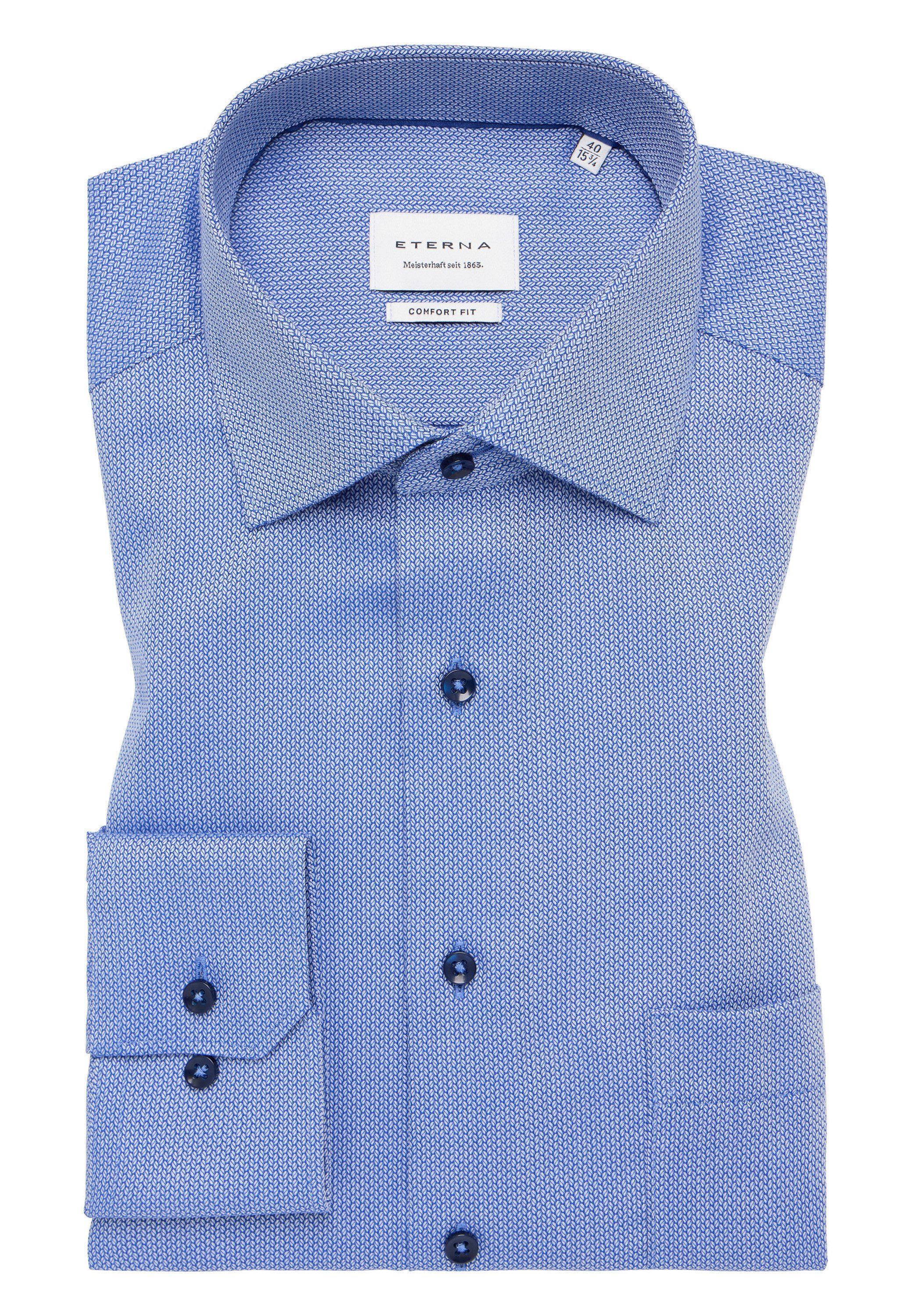 Eterna Overhemd met lange mouwen Comfort fit NON IRON (strijkvrij)