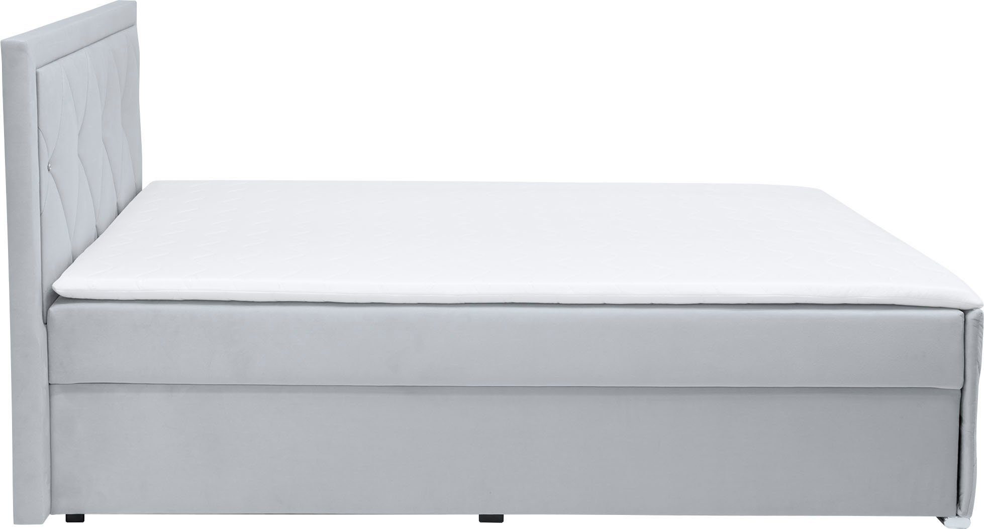 Leonique Boxspring Alfie, bestseller! Inclusief bedlade & topper Optioneel met knoopstiksels of strassstenen, H2, H3 en H4 verkrijgbaar