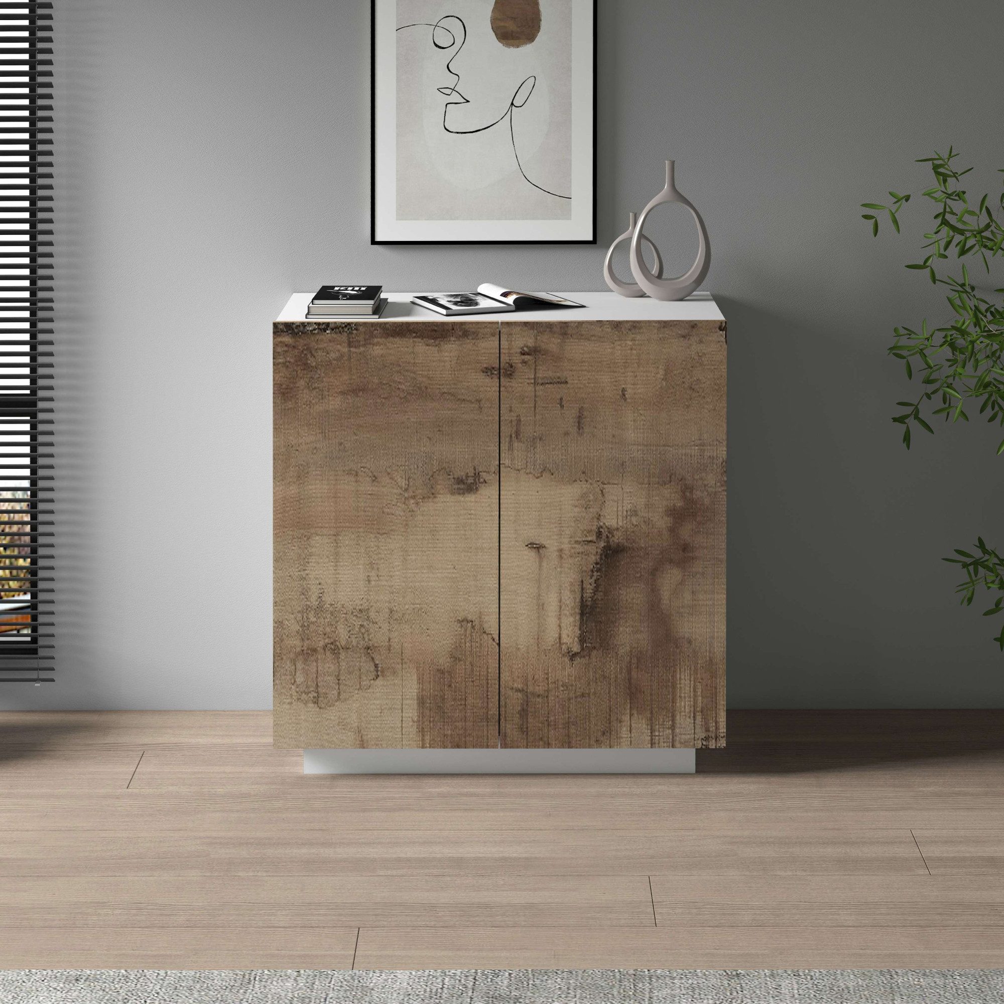 INOSIGN Archiefkast Coro, Multifunctionele kast, Bureaukast met 2 deuren & verstelbare legplanken, hoogte 86 of 166 cm, made in italy