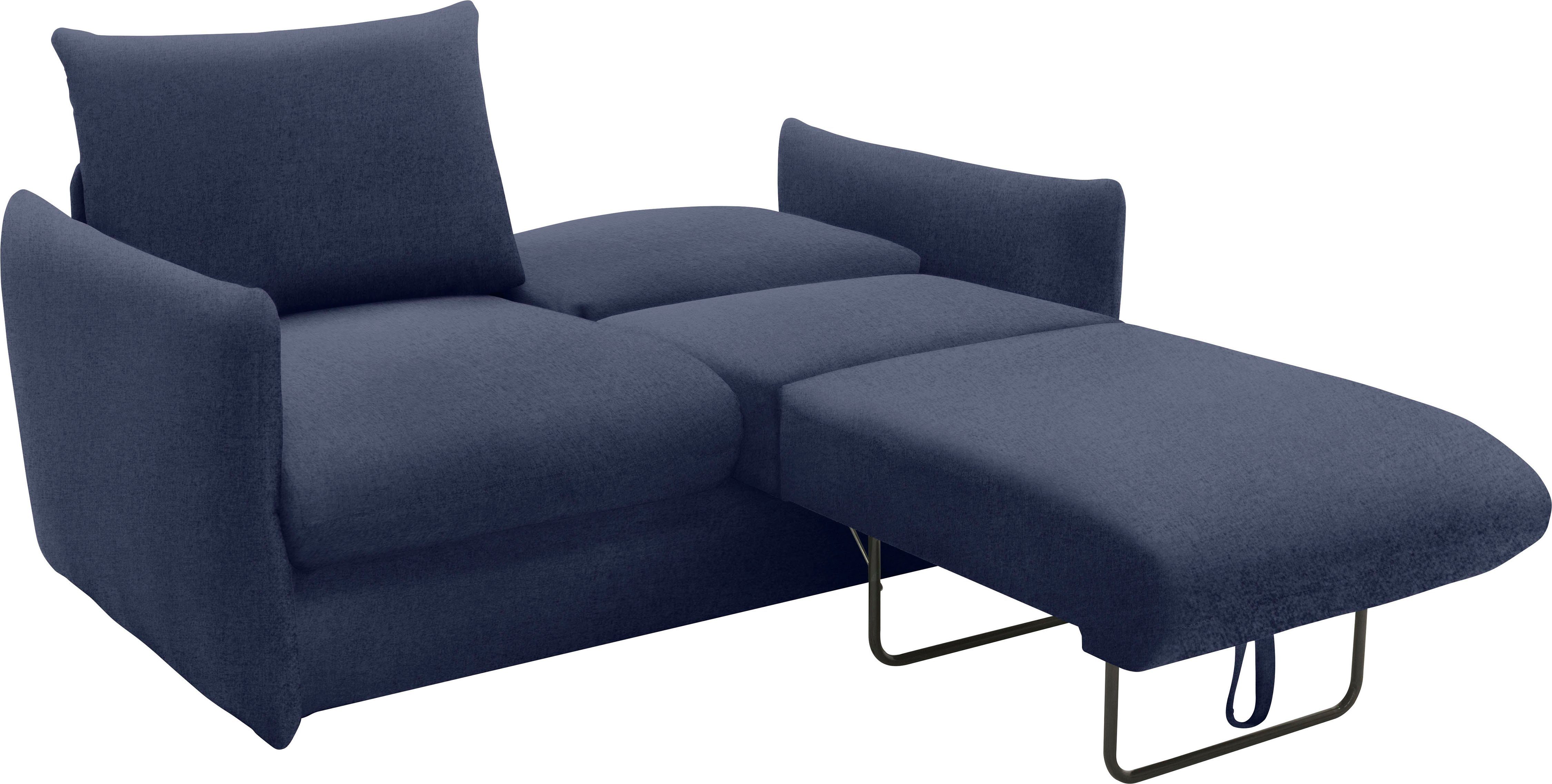 DOMO collection Slaapbank 700023 Slaapbank functie, binnenvering, 2-zits, stabiel ligoppervlak Zitvlakken afzonderlijk uitklapbaar om te slapen, relaxen en ontspannen