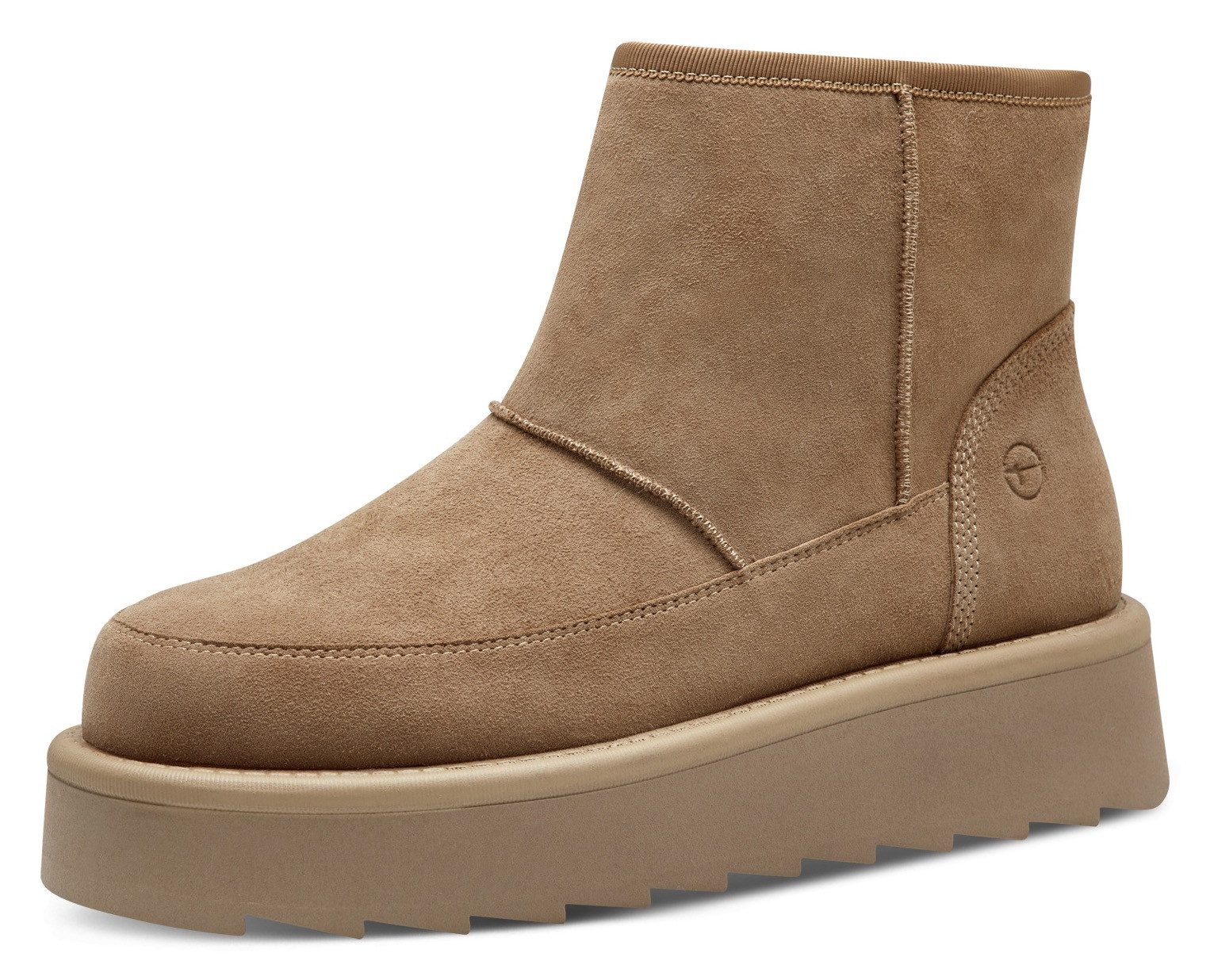 Tamaris Winterlaarzen , plateau, korte enkellaars, ankleboots met binnenrits dames winterlaarsjes maat 40 EU bruin