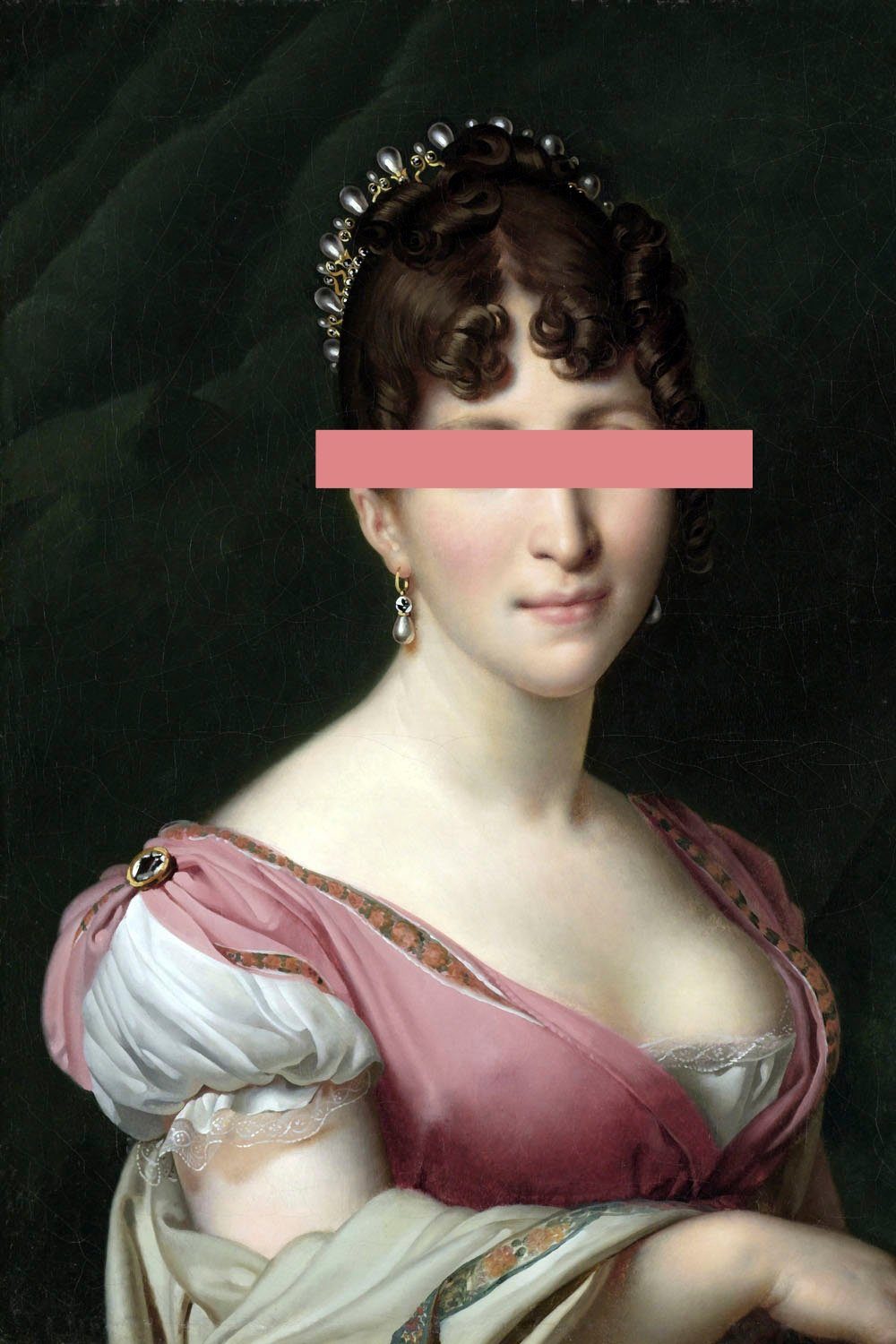 queence Artprint op acrylglas Vrouw met kleurvlek Fine Art-print in galeriekwaliteit foto schilderijen roze