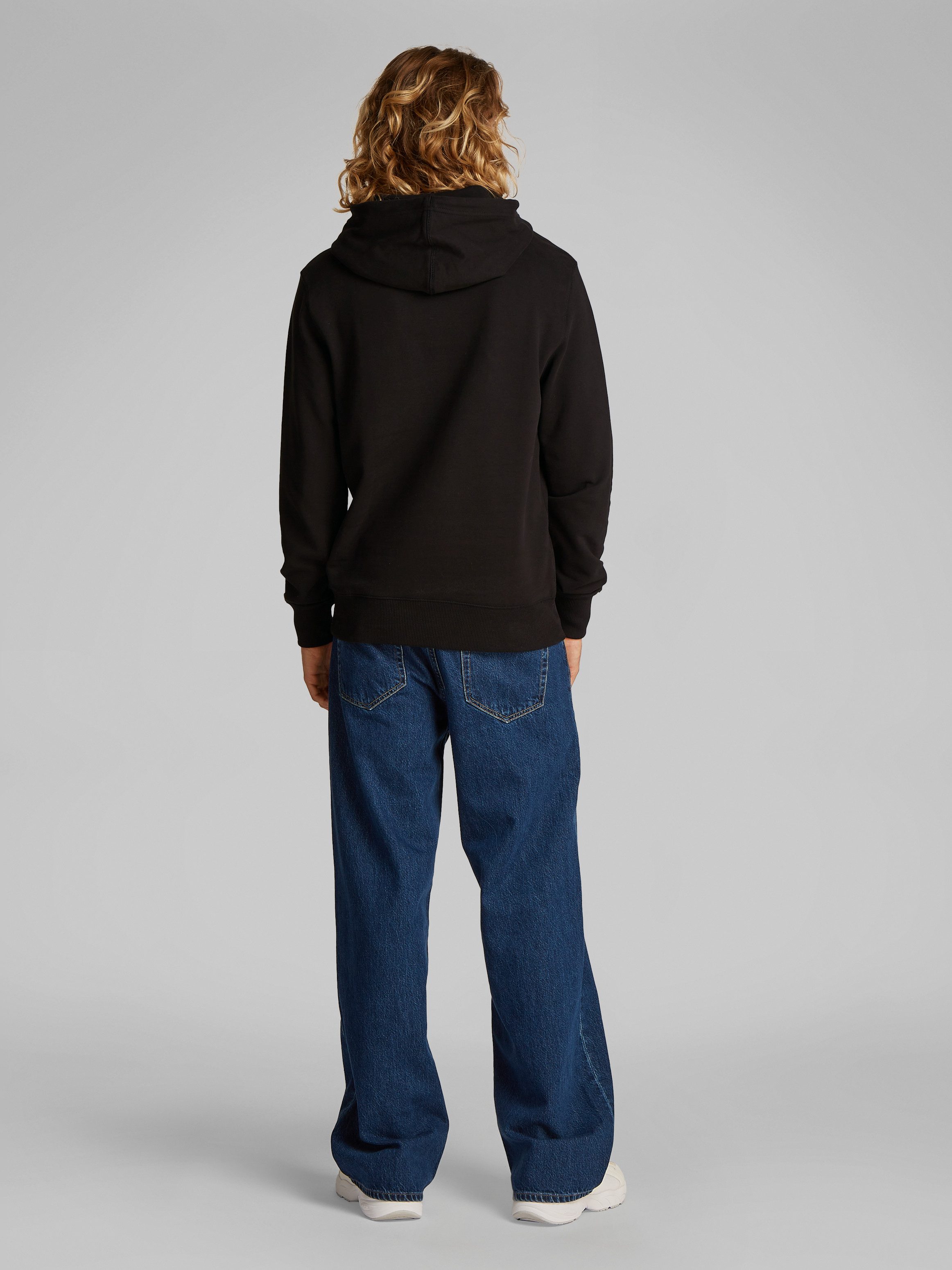 Calvin Klein Sweatshirt WOVEN LABEL HOODIE Kangoeroezak logoborduring