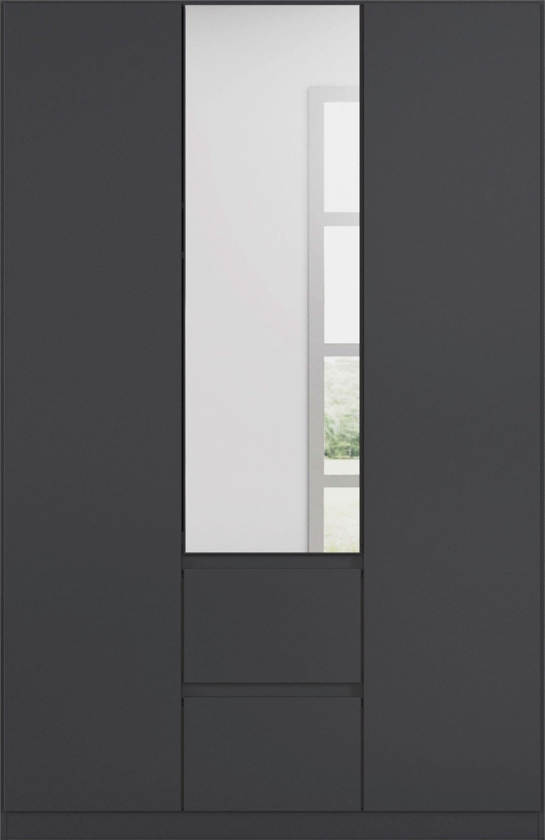 rauch Draaideurkast Kledingkast met spiegel garderobe MAINZ greeploos front met spiegel, buitendeuren met push-to-openfunctie