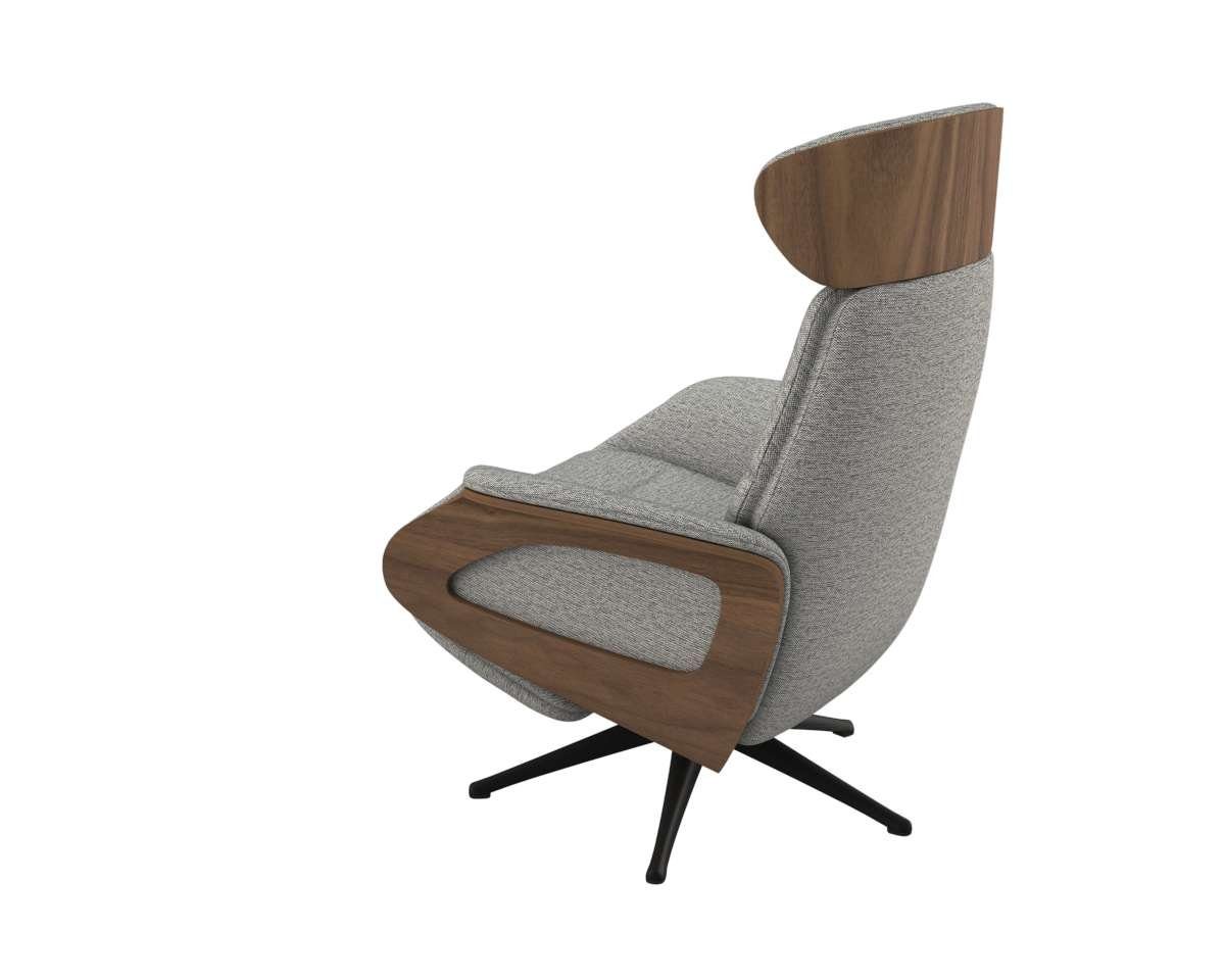 FLEXLUX Relaxfauteuil Clement praktische elektrische fauteuil Maat M, elektrische rug- en voetensteun, accu, armleuning Walnoot, zwarte poot