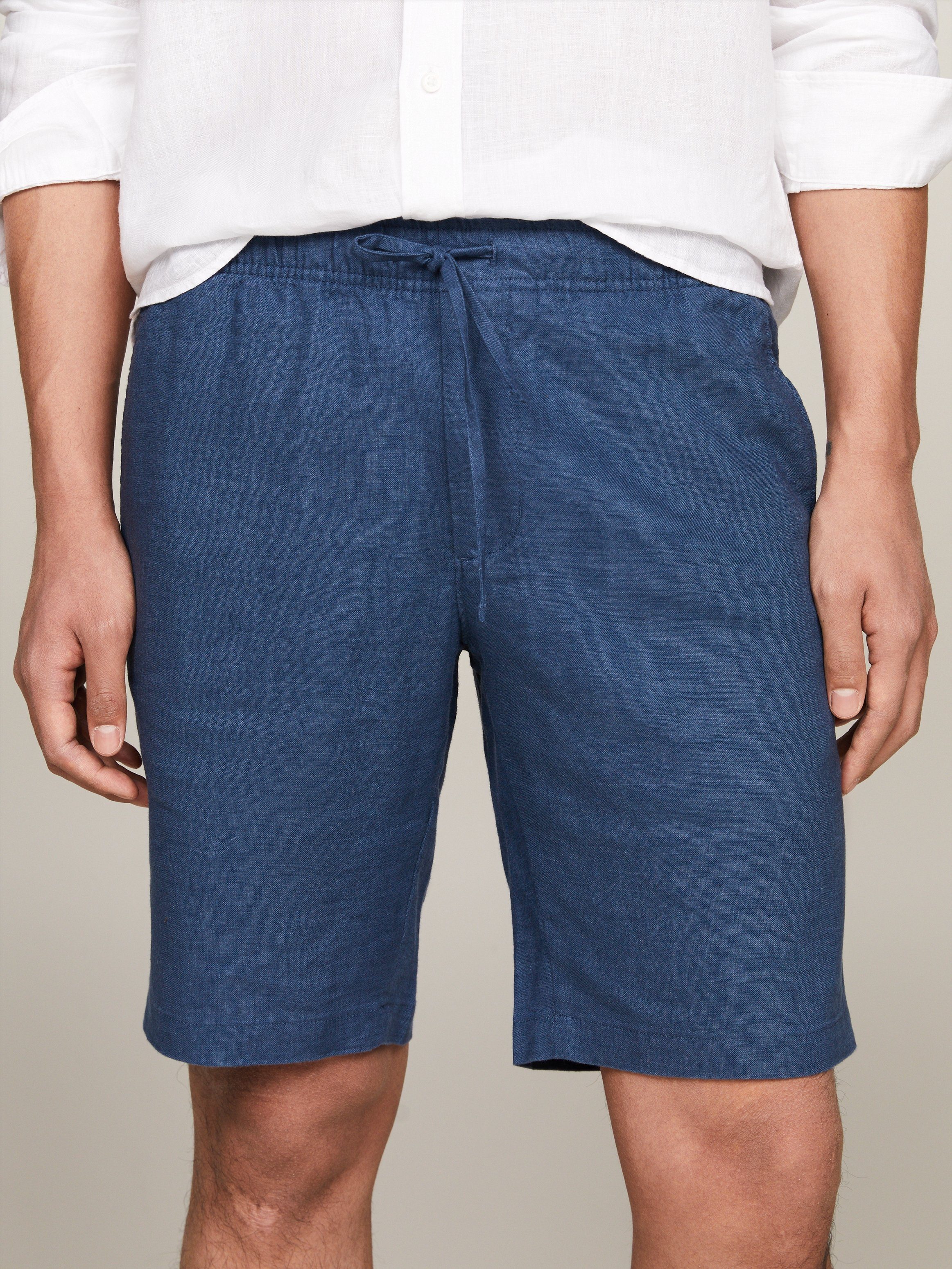 Tommy Hilfiger Korte broek van linnenmix met elastische band model 'HARLEM'